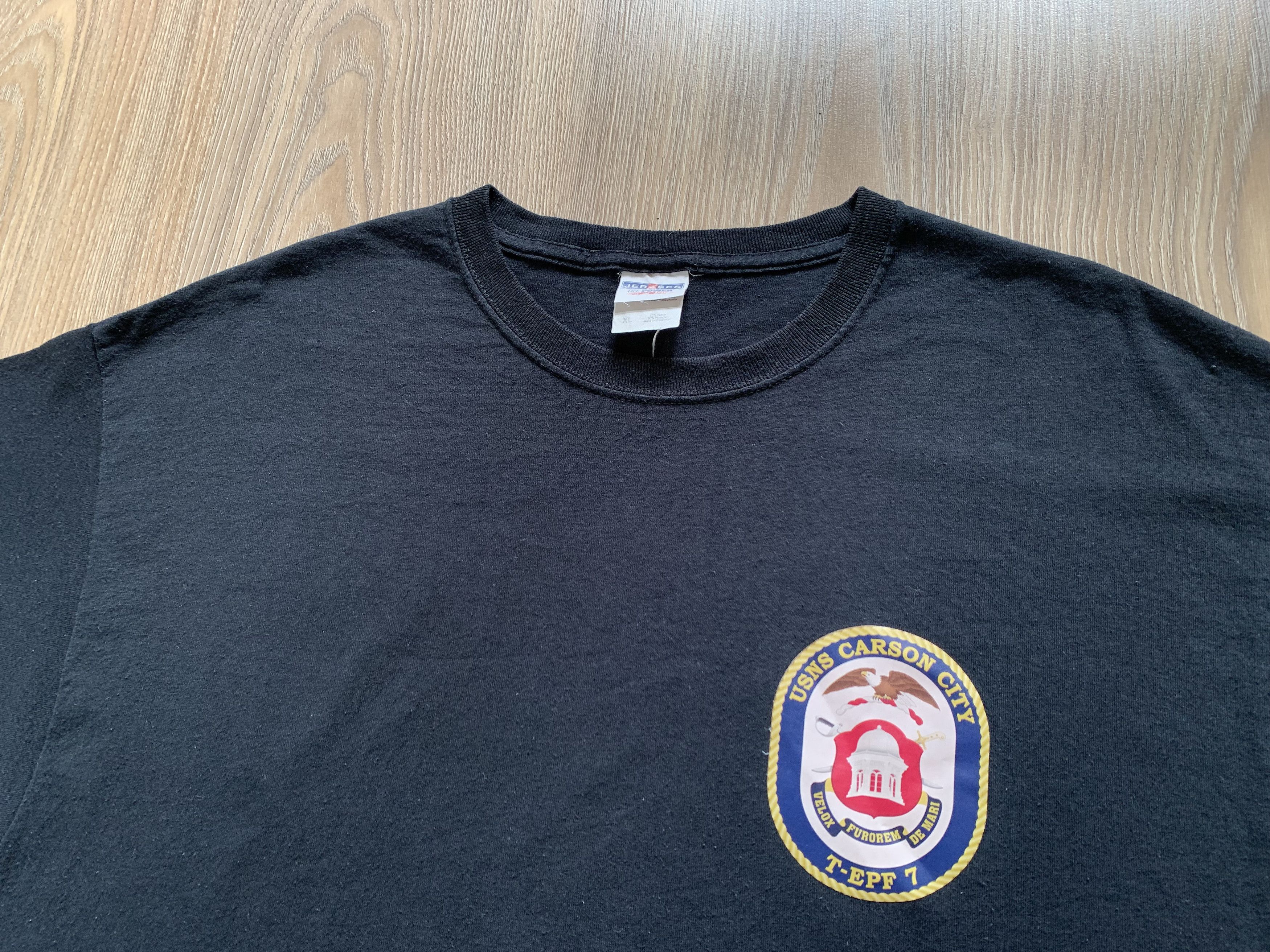 Jerzees × Vintage Vintage 90s Jerzees USNS Carson City T EPF 7 T-Shirt Size US XL / EU 56 / 4 - 4 Thumbnail