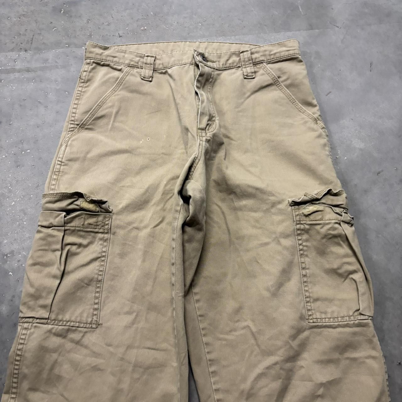 Japanese Brand × Vintage Crazy Vintage Y2K/2000s Baggy Khaki Streetwear Skater Cargo Pants! Size US 30 / EU 46 - 5 Thumbnail