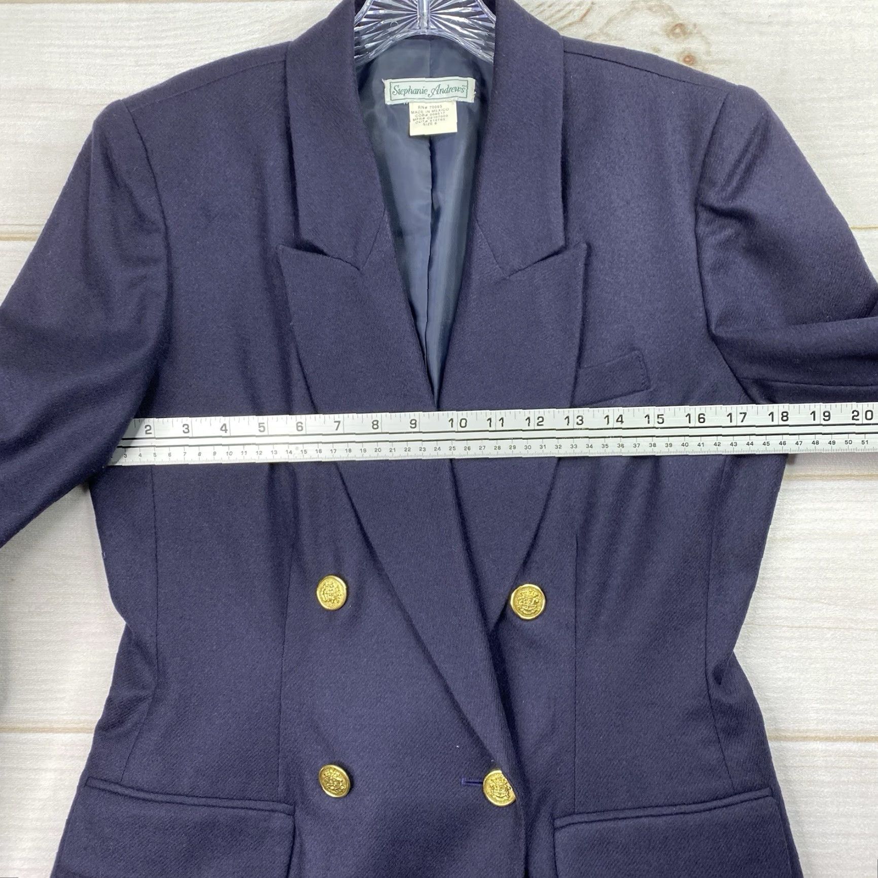 Vintage VINTAGE Stephanie Andrews Blazer Shirt Navy Blue Wool Lined Short Jacket Women’s 8 Preppy Nautical Classic 90s Mens Womens Size M / US 6-8 / IT 42-44 - 4 Thumbnail