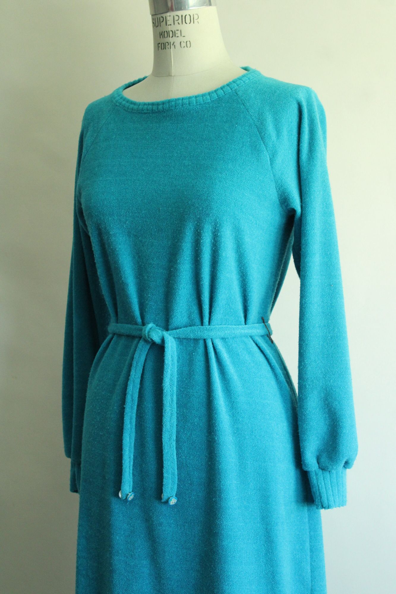 Vintage Vintage 1970s 1980s Dress with Belt, Jonathan Logan Blue Ter Size M / US 6-8 / IT 42-44 - 8 Thumbnail