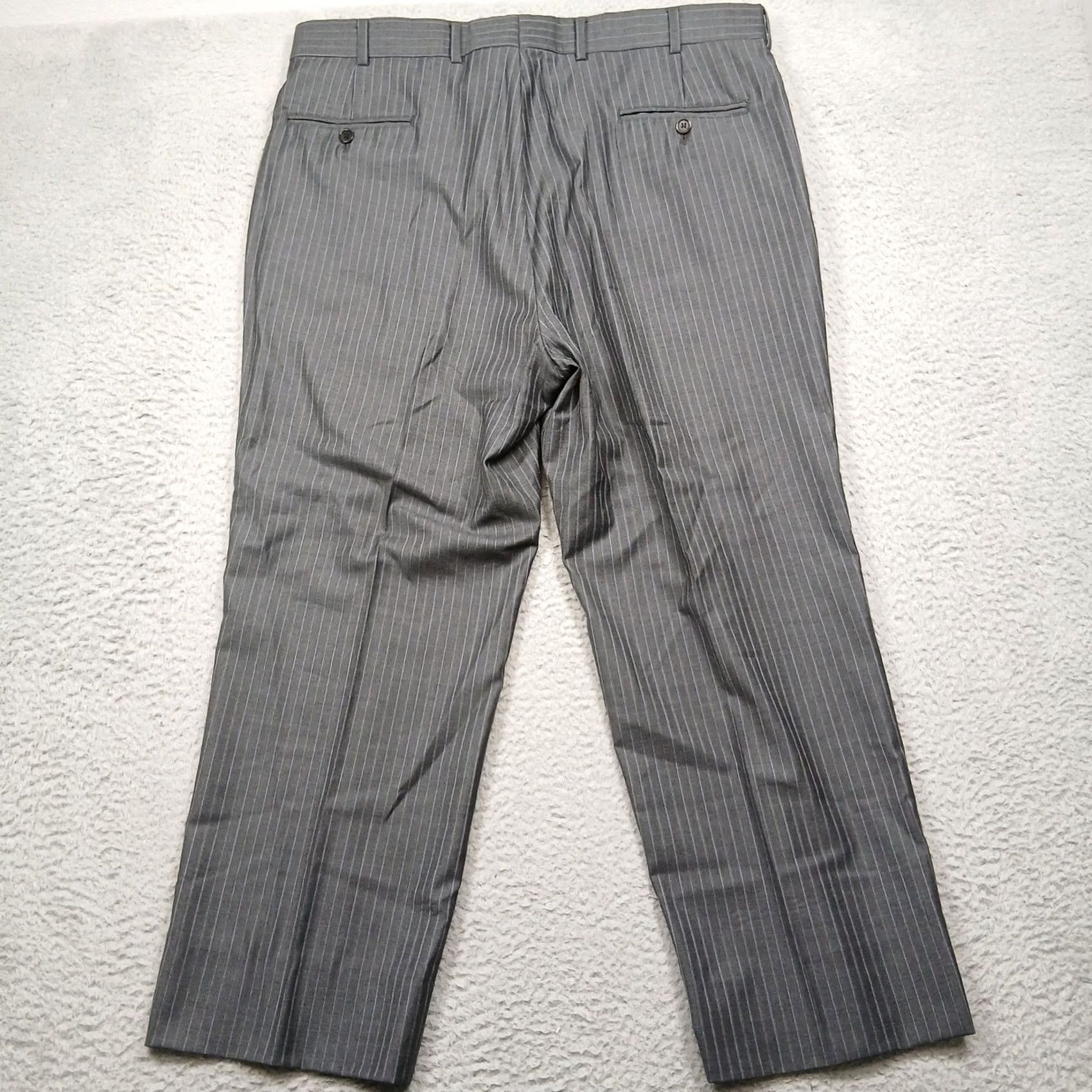 Brooks Brothers Brooks Brothers 1818 Madison Pinstripe Pants Gray Wool USA Men's 44R/39W Size US 44 / EU 60 - 3 Thumbnail