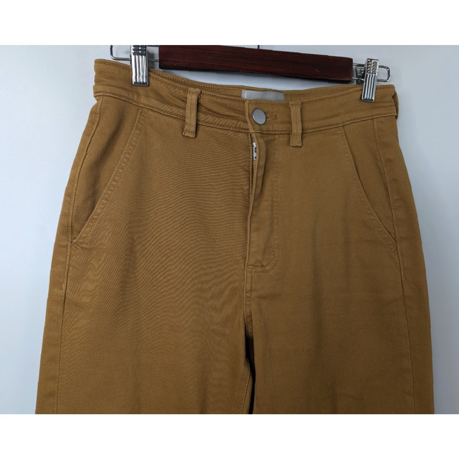 Everlane Everlane The Straight Leg Crop Pant Women 6 Beiges Cotton Twill High Rise Relaxed Front Flat Cropped Modern Vintage No Size 28" / US 6 / IT 42 - 2 Thumbnail