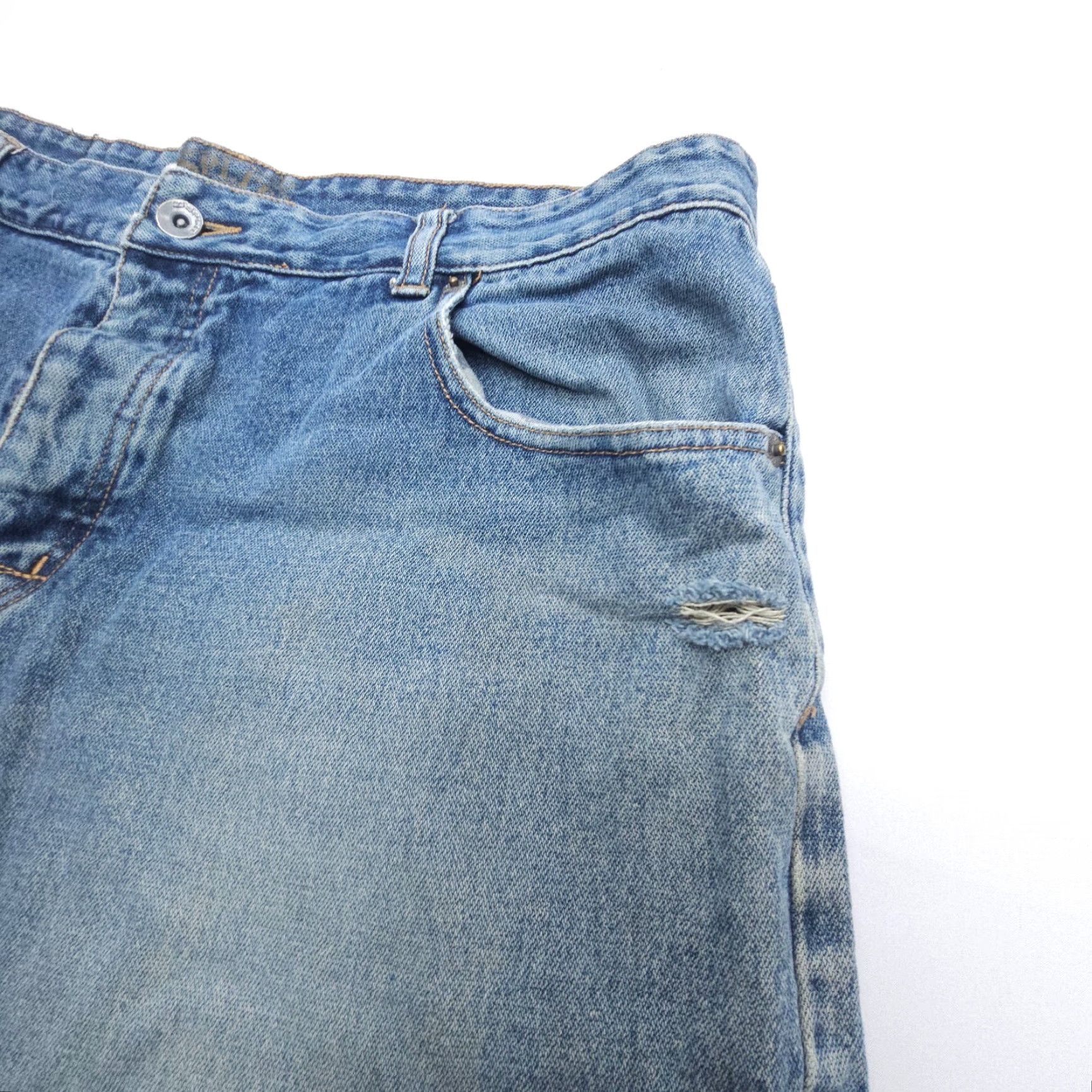 Vintage VTG Split Jeans Mens 36 x 30 Blue Streetwear 90s American Button Fly Baggy Jeans Size US 36 / EU 52 - 4 Thumbnail