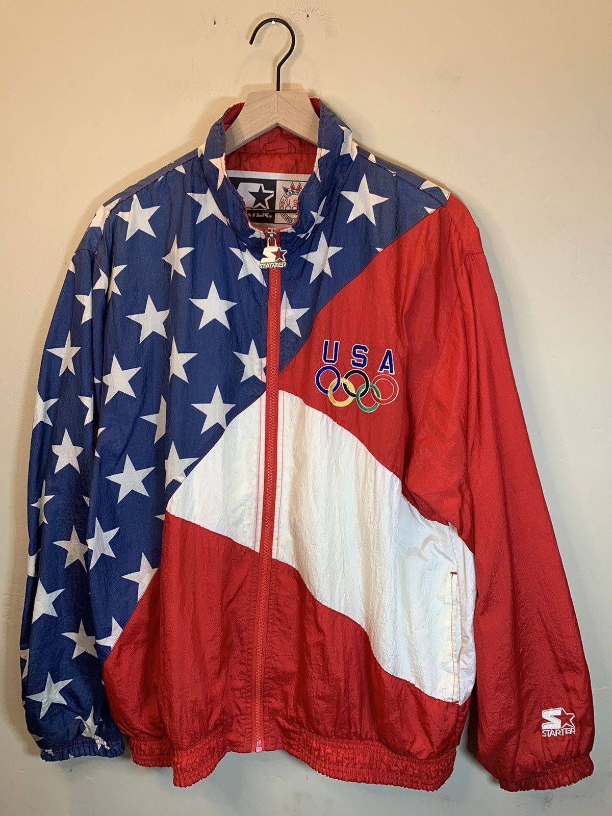 Starter × USA Olympics × Vintage RARE* Vintage 90’s USA Olympics Starter American Flag Jacket Size US M / EU 48-50 / 2 - 1 Thumbnail