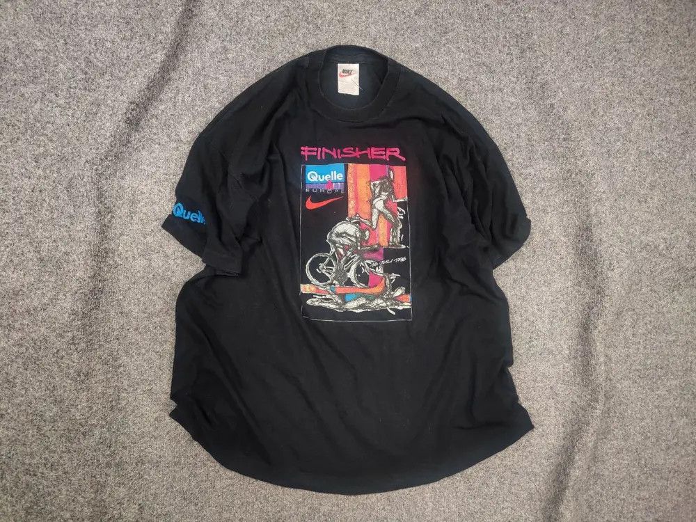 Nike Vintage 1996 Nike Quelle Ironman Europe Finisher Tee T-Shirt Size US XL / EU 56 / 4 - 1 Thumbnail