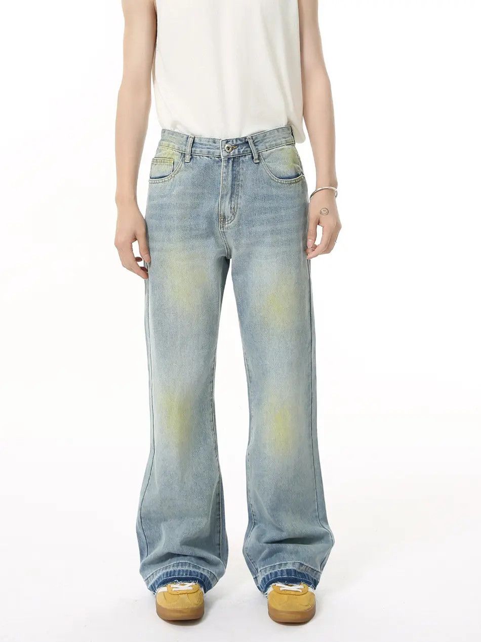 Japanese Brand Retro loose tie dye micro flared jeans Size US 32 / EU 48 - 3 Thumbnail