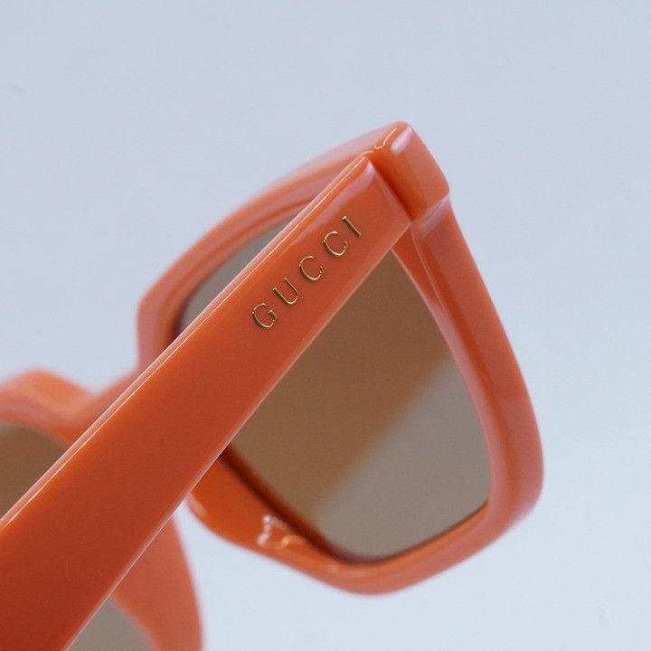 Gucci Gucci GG1539S 004 Sunglasses Orange Rectangle Frame, Brown Size ONE SIZE - 9 Thumbnail