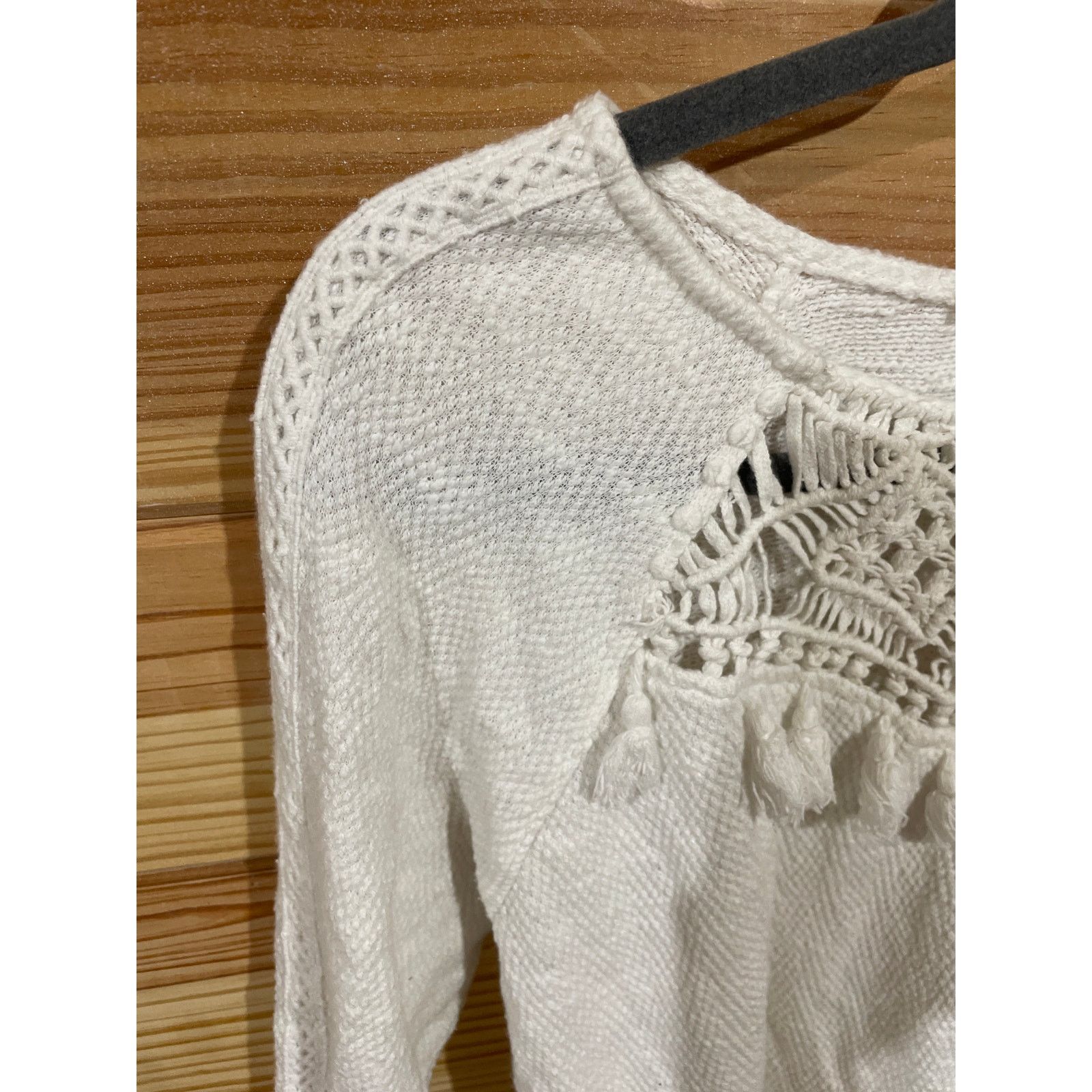 Anthropologie Anthropologie Floreat Macrame Crochet Knit White Sweater, M Size M / US 6-8 / IT 42-44 - 5 Thumbnail