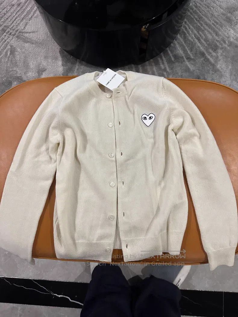 Comme des Garcons Comme des Garcons White Wool Cardigan Size S / US 4 / IT 40 - 1 Thumbnail