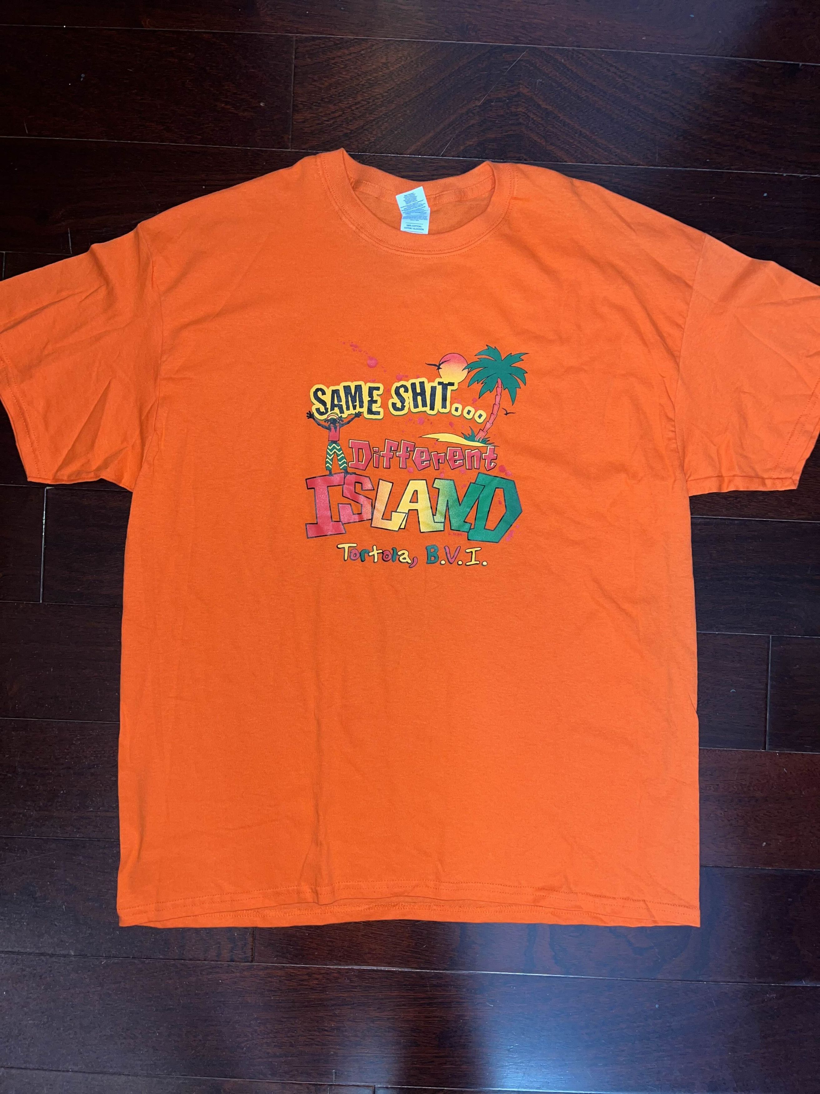 Band Tees × Vacation × Vintage Y2K "Same Sh*t Different Island" Tortola Shirt Size US XL / EU 56 / 4 - 1 Thumbnail