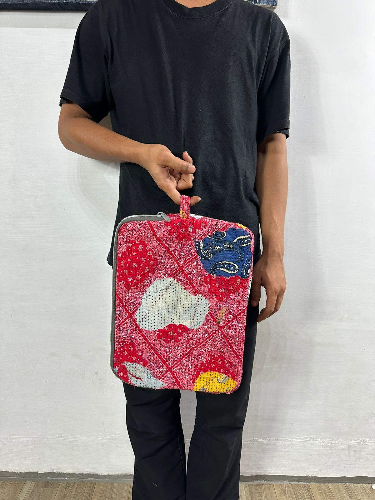 Other Custom Made Distressed Paisley Patchwork Boro Clutch bag Size ONE SIZE - 8 Thumbnail