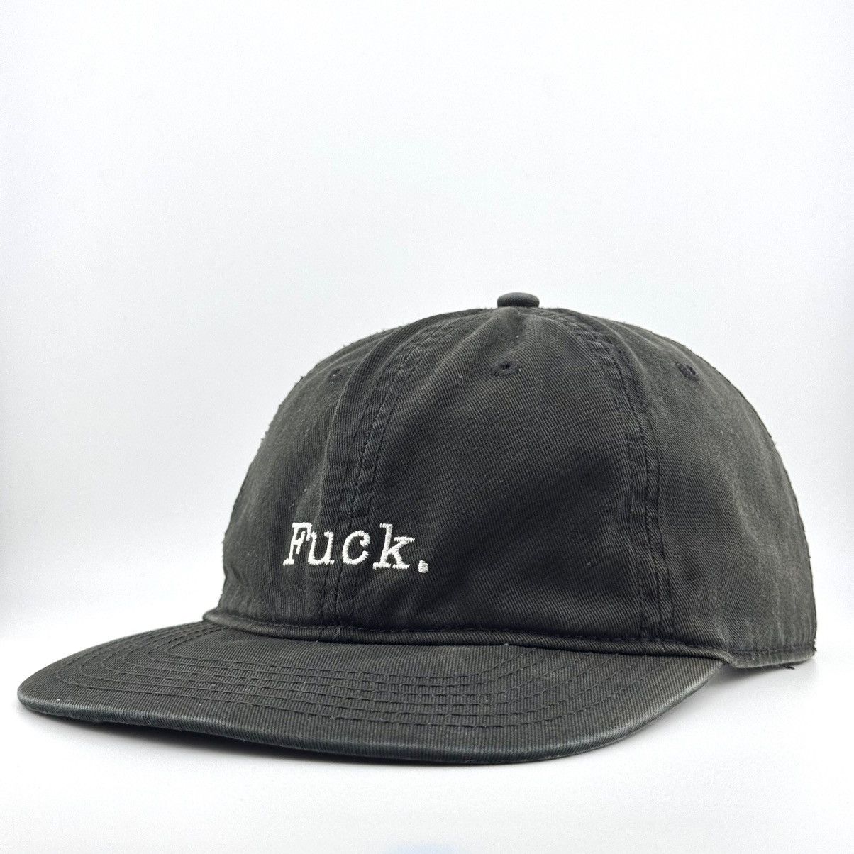 Vintage Spencer Gifts “Fuck.” Sunfaded Embroidered Black Cap Size ONE SIZE - 2 Thumbnail