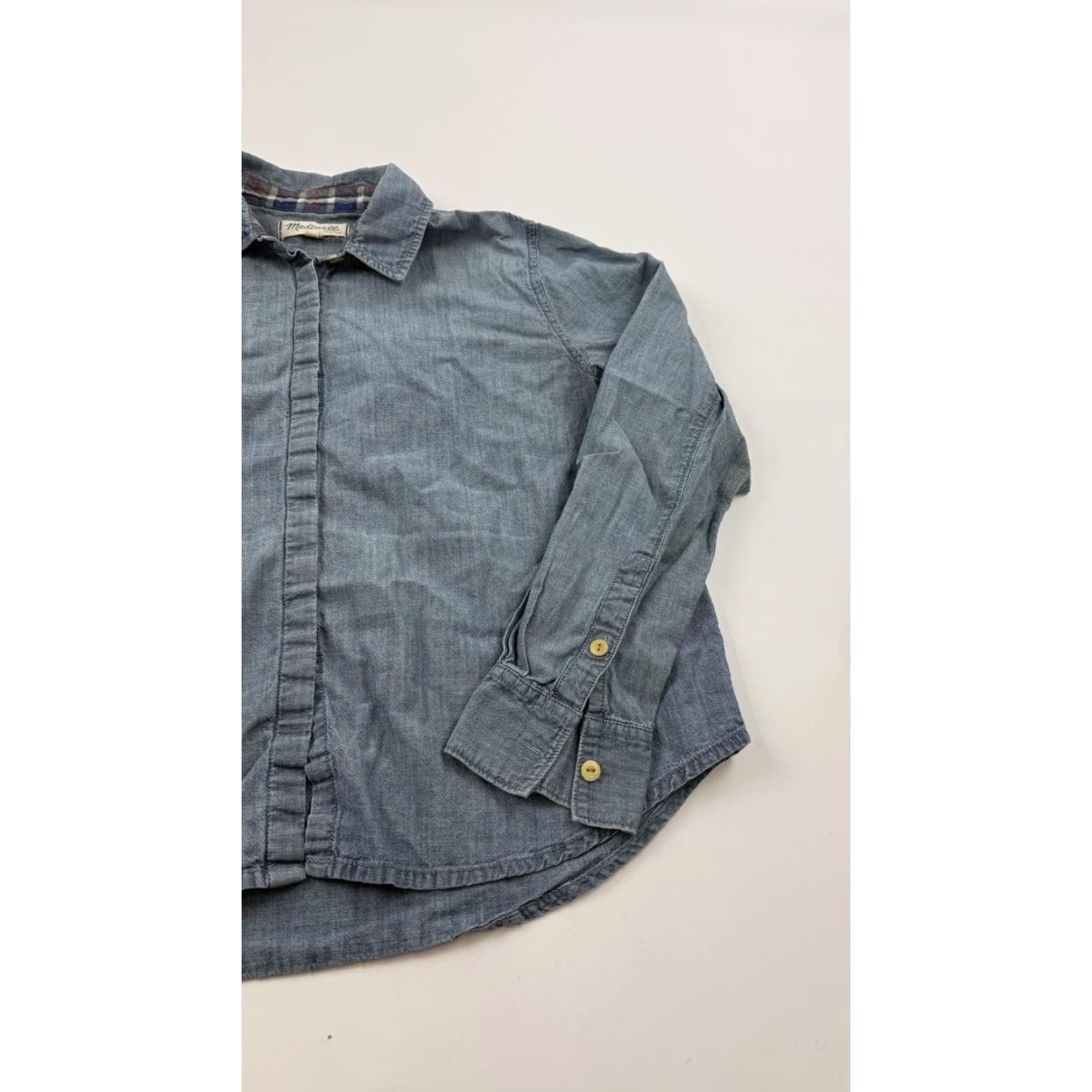 Madewell Madewell Shirt Womens Small Blue Chambray Button-Down Long Sleeve Cotton Casual - 100% Cotton, Collared, Solid, Button-Up, Womens, S Size S / US 4 / IT 40 - 2 Thumbnail