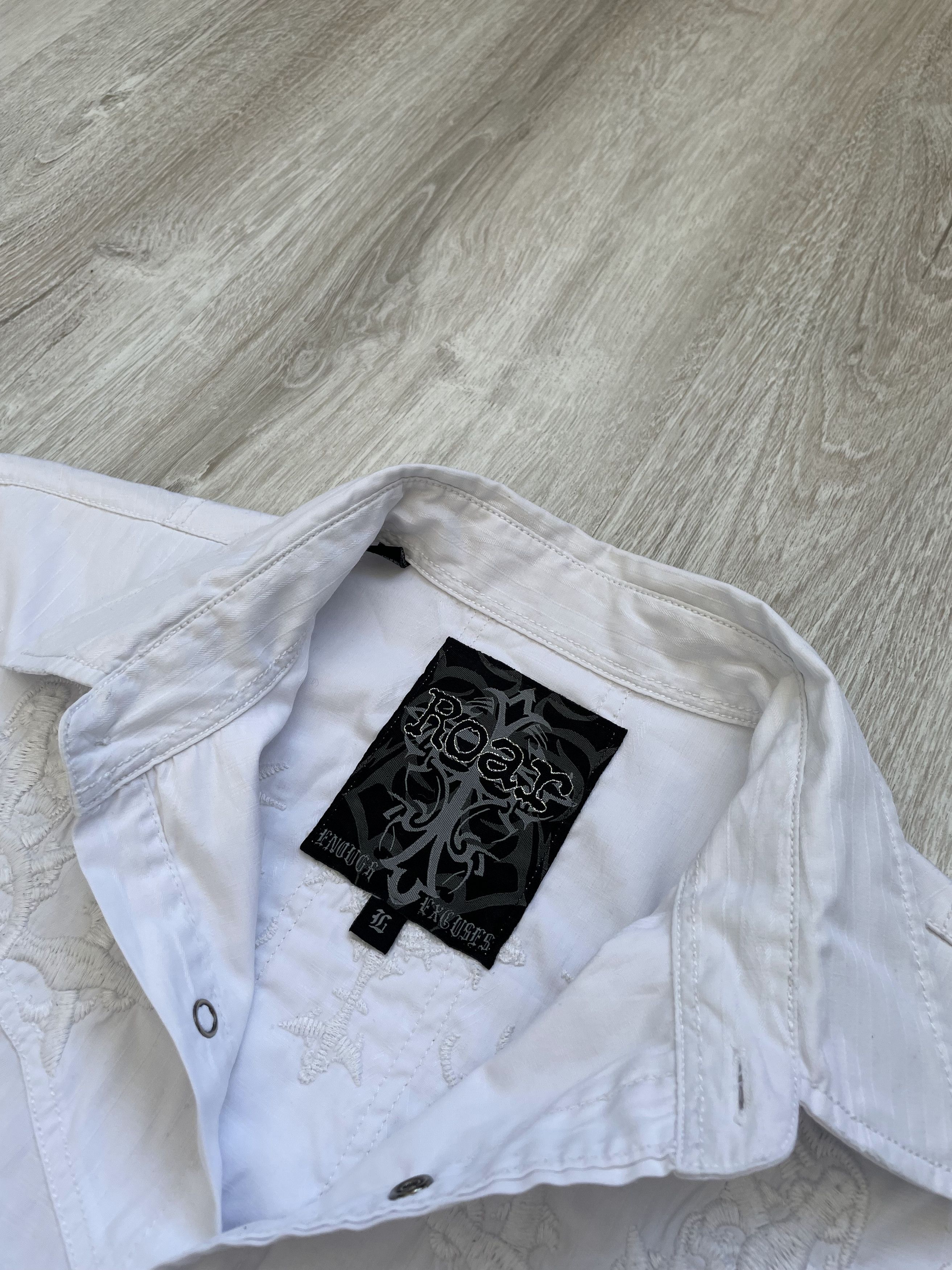 If Six Was Nine Vintage 90s Roar RAJ Dressy Tonal White Shirt Size US L / EU 52-54 / 3 - 5 Thumbnail