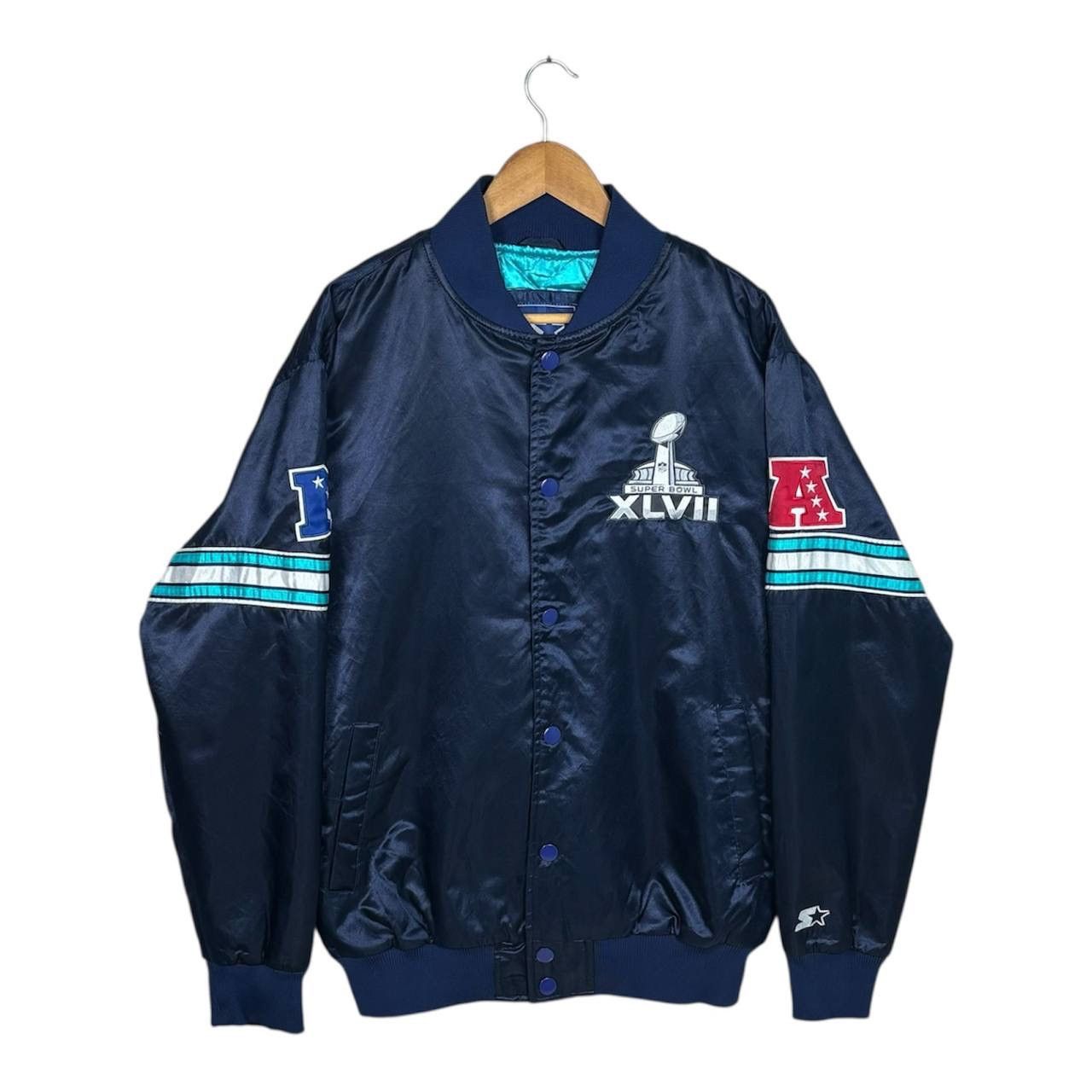 Starter Starter Super Bowl XLVII Quilt Satin Bomber Jacket Size US L / EU 52-54 / 3 - 1 Thumbnail