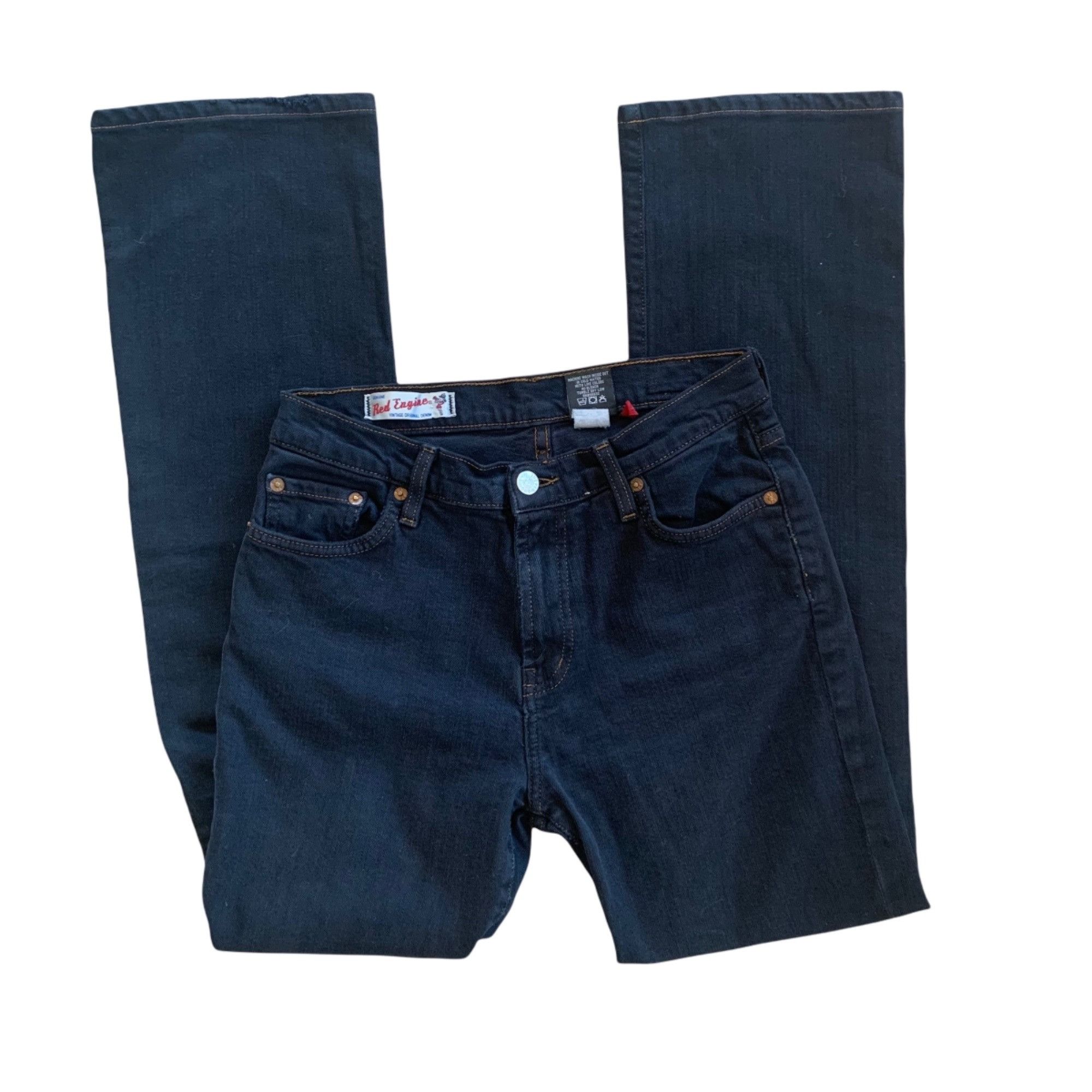 Vintage Red Engine Dark Wash "Vintage" Original Denim Rockabilly Jea Size 27" / US 4 / IT 40 - 1 Thumbnail