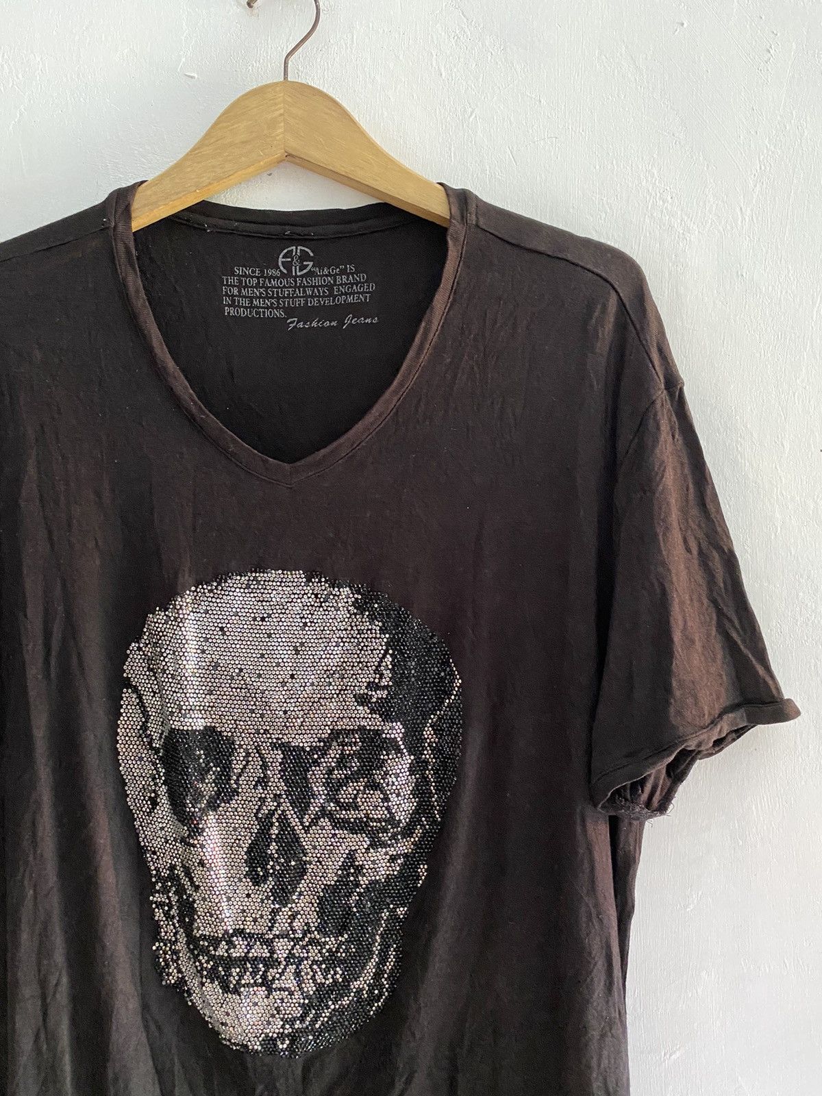 If Six Was Nine × Japanese Brand × Le Grande Bleu (L.G.B.) 2000s Ai&Ge glitter skull tshirt Size US XL / EU 56 / 4 - 2 Thumbnail