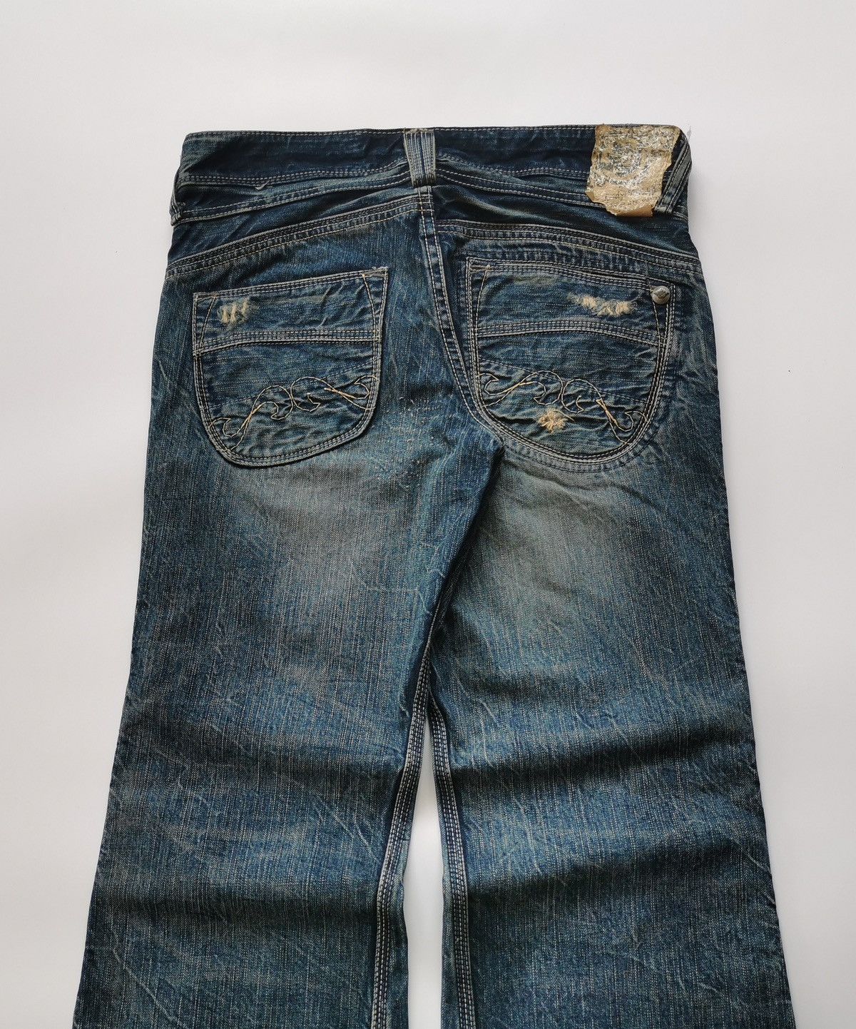 Edwin Brappers Lady Vintage Selvedge Bootcut Distressed Jeans Size 31" - 7 Thumbnail