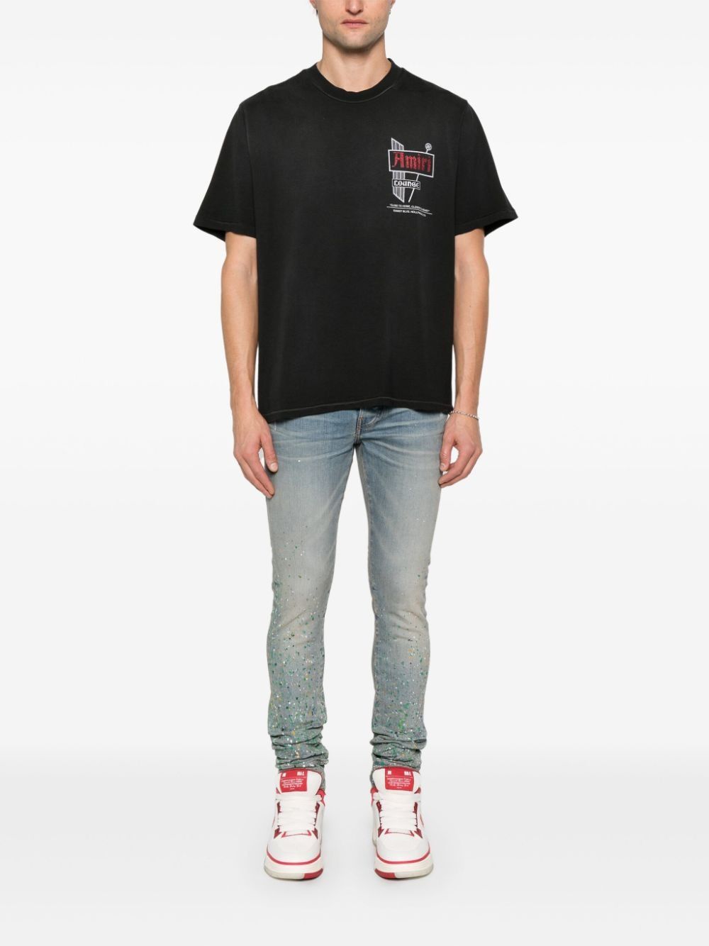 Amiri o1h1sh10525 Vintage Lounge T-Shirt in Black Size US XXL / EU 58 / 5 - 2 Thumbnail