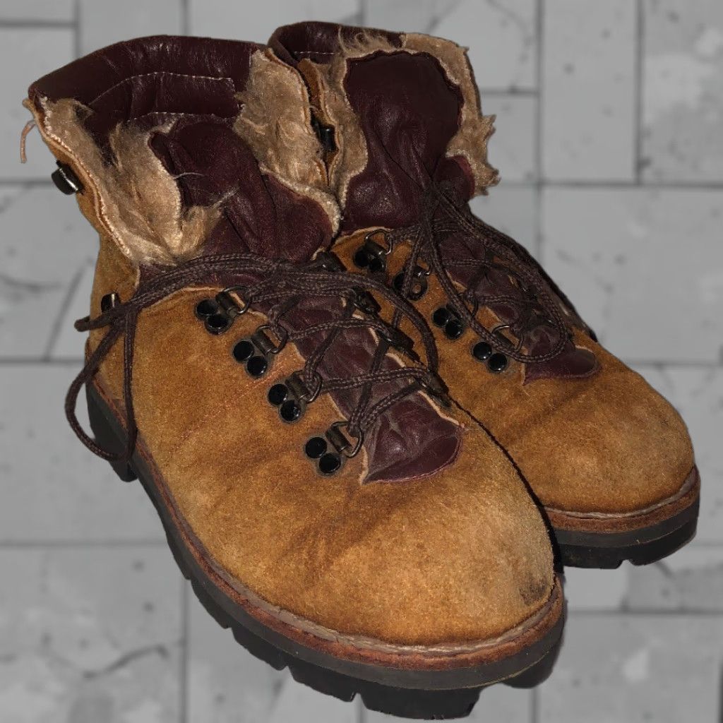 Vintage Custom Made Suede Boots W/ Land Roger Soles Suede Sherpa Lined Size 8 Mens Size US 8 / EU 41 - 1 Thumbnail
