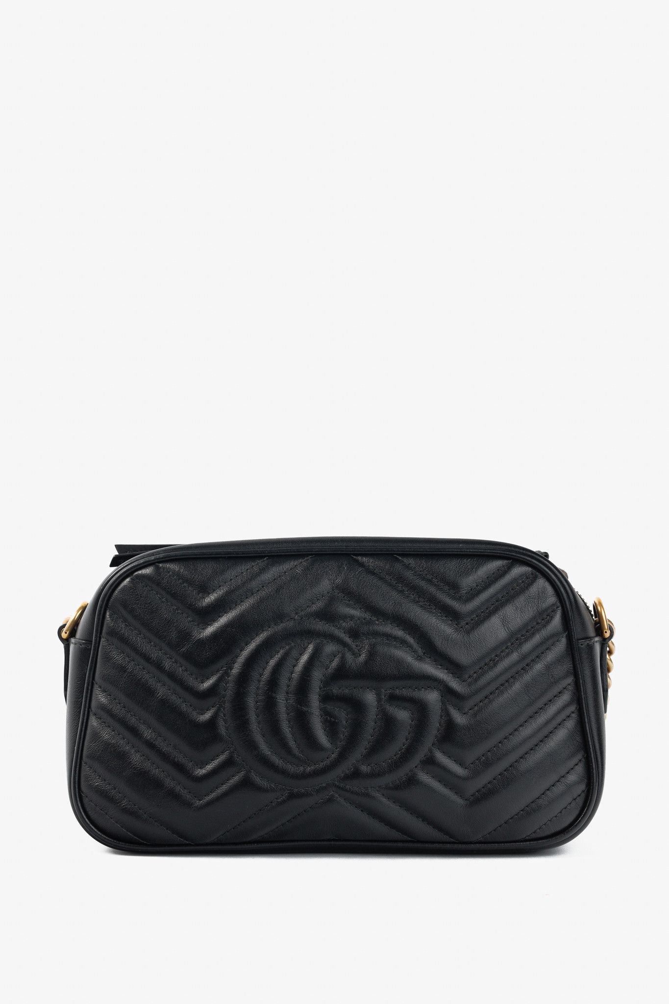 Gucci Gucci GG Marmont Black Matelassé Leather Small Camera Bag Size ONE SIZE - 4 Thumbnail