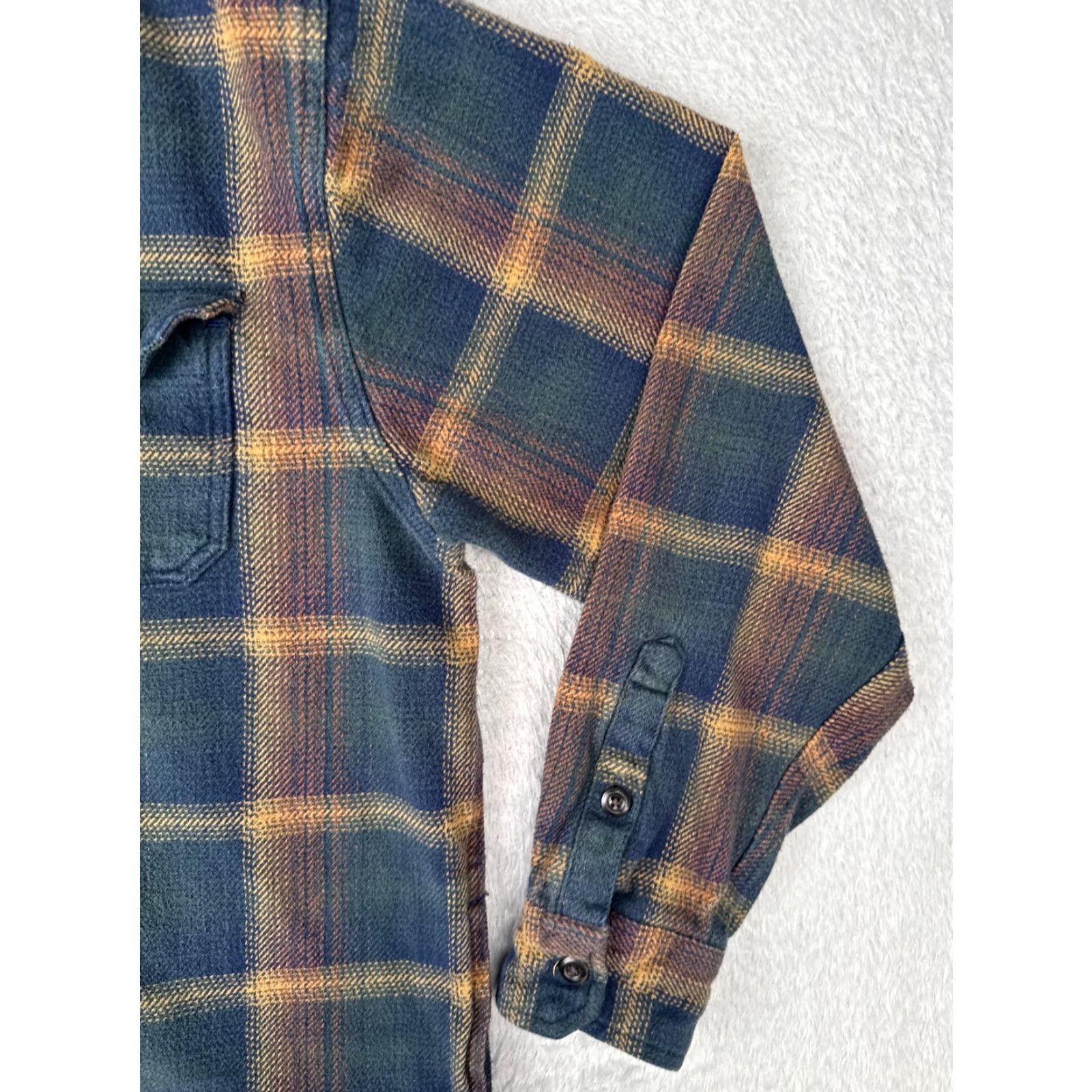 Orvis VINTAGE Orvis Shirt Men Extra Large Blue Green Beige Flannel Button-Up Cotton Plaid Workwear Casual Shirts MMens Size US XL / EU 56 / 4 - 2 Thumbnail