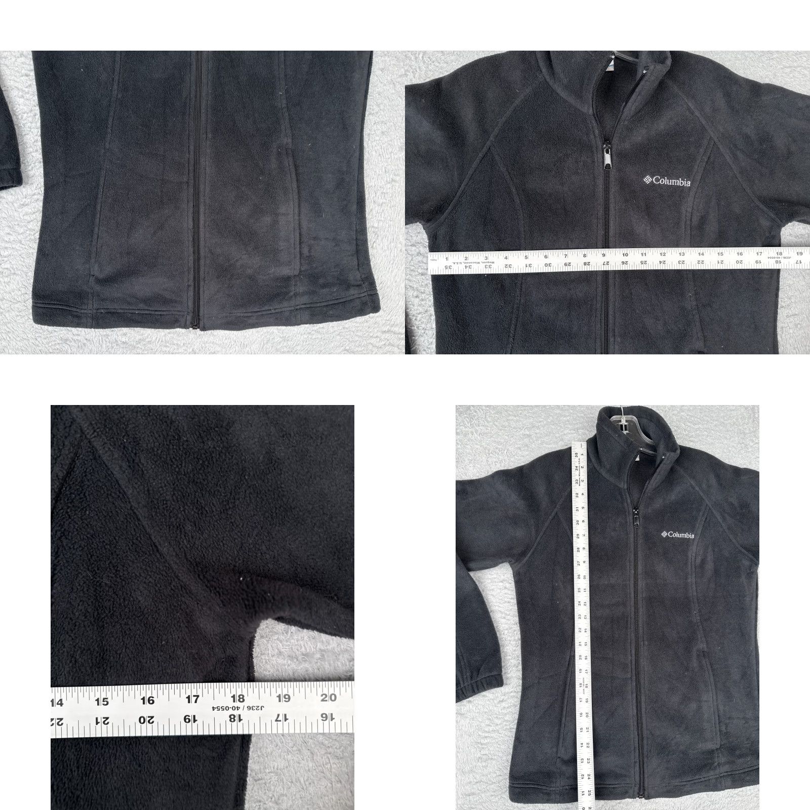 Vintage Columbia Jacket Women Small Black Full Zip Pockets Mock Neck Polyester Fleece Lightweight Casual Outdoor Size S / US 4 / IT 40 - 8 Thumbnail