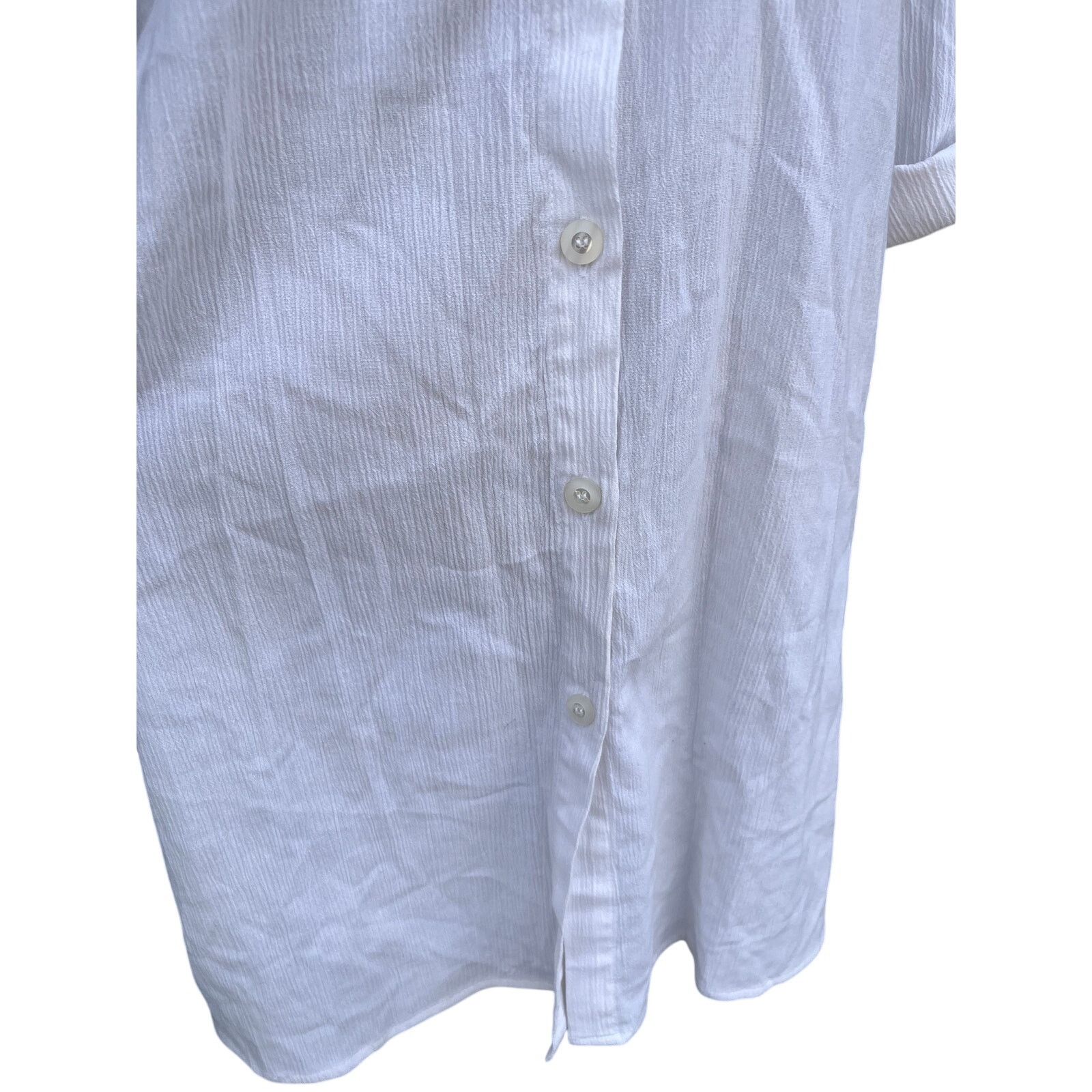 Other × Vintage The Tog Shop Y2K Vintage White Linen Mandarin Dress Small Size S / US 4 / IT 40 - 4 Thumbnail