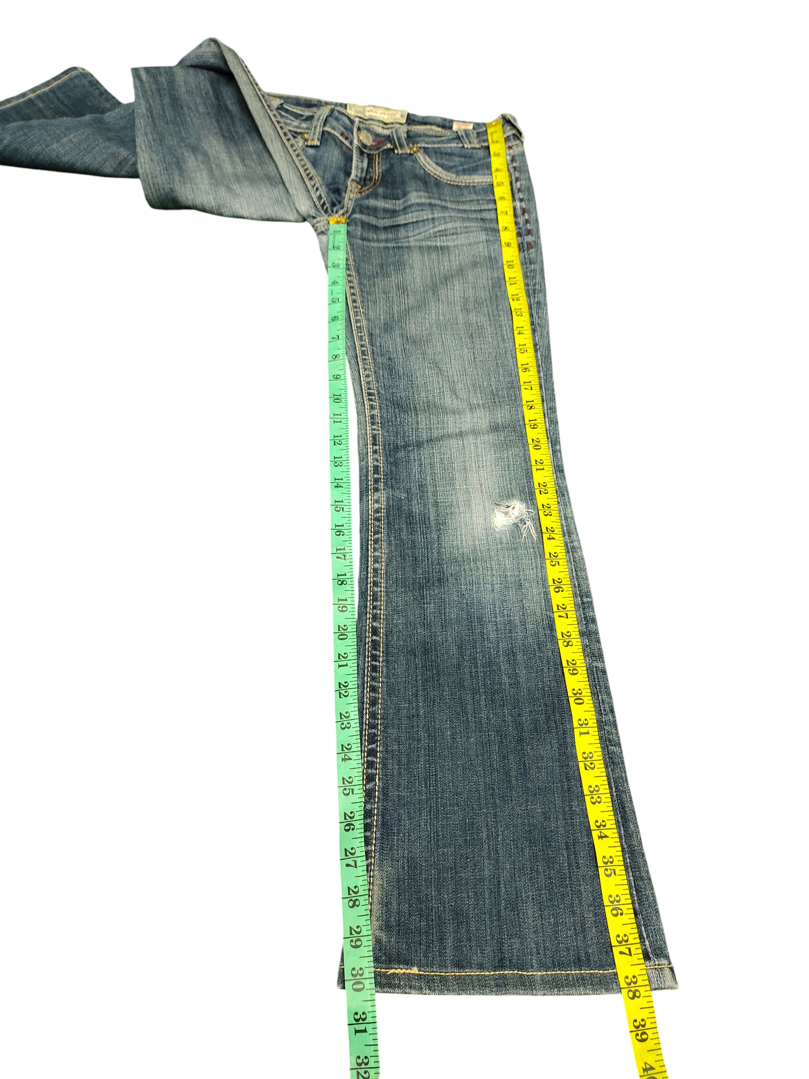 Mek Denim Flare Jeans Mek Denim Embroidered Denim Bootcut Low Rise Size US 27 - 20 Thumbnail