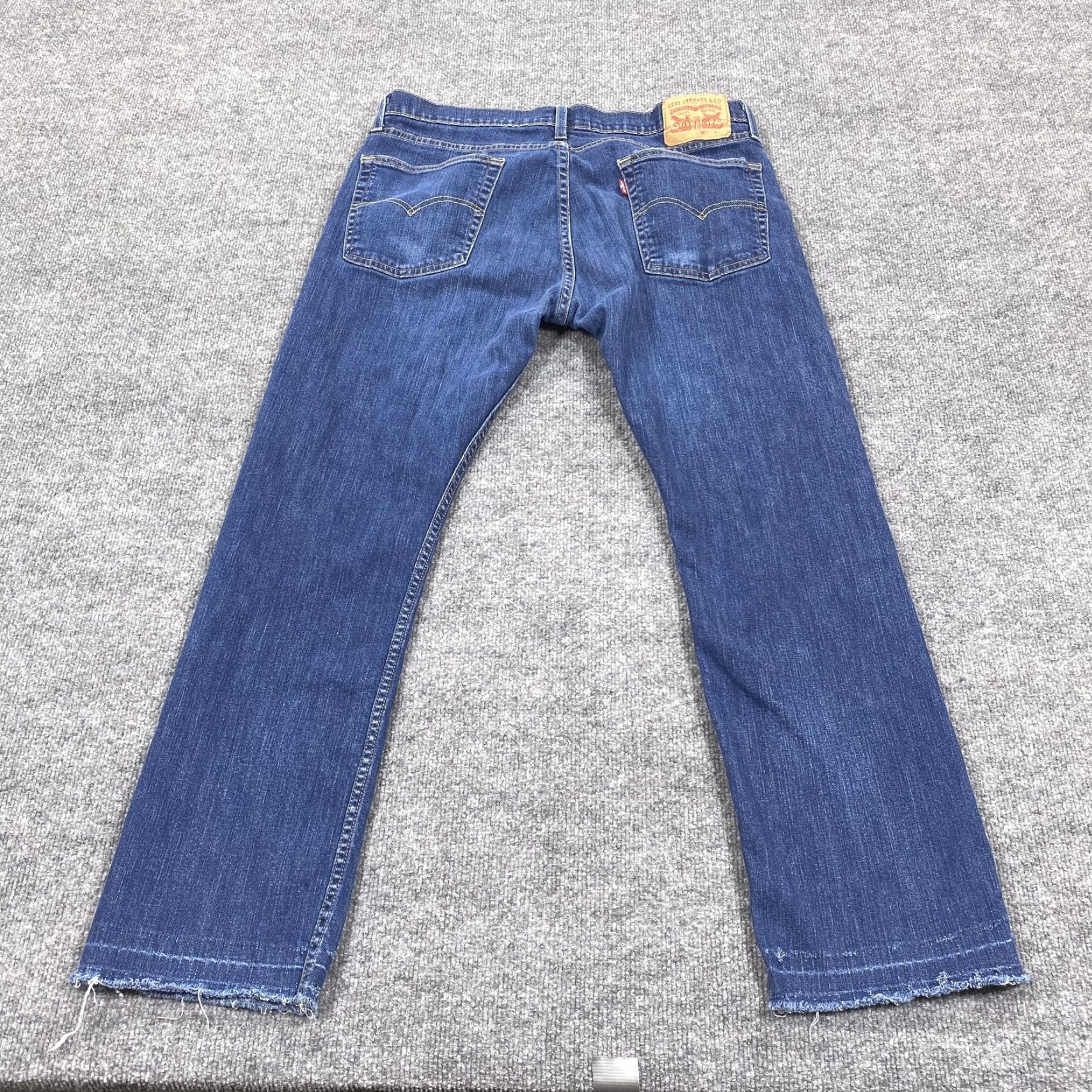 Levi's Levi's 513 Jeans Mens 36x30 Blue Slim Straight Stretch Denim Distressed Size US 36 / EU 52 - 3 Thumbnail