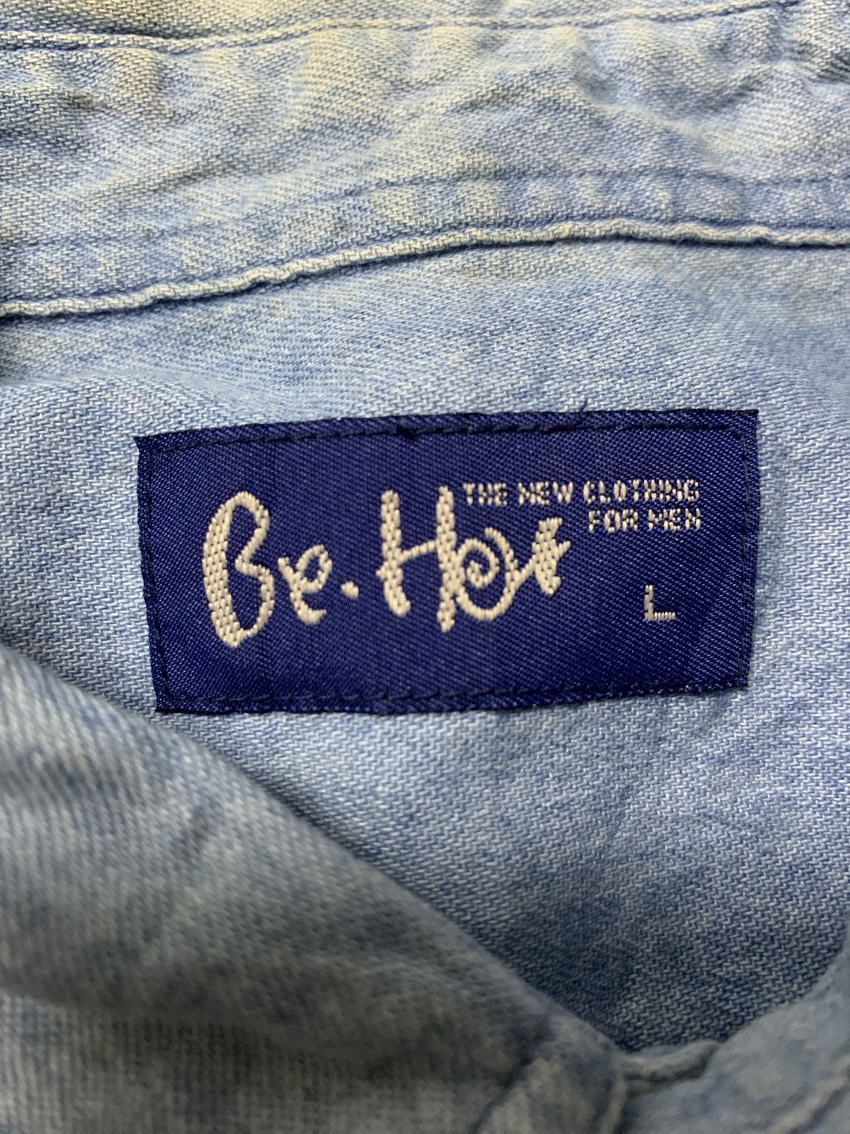 Japanese Brand × Vintage Vintage Be-Hot button denim shirt Size US L / EU 52-54 / 3 - 14 Thumbnail