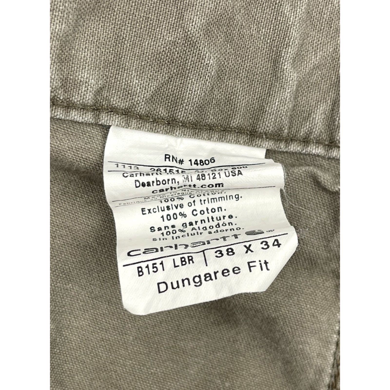 Carhartt VINTAGE Carhartt Pants Canvas Work Dungaree Carpenter 5-Pocket Original Dungaree Fit 38 x 34 Gray 100% Cotton Mens Mens B151 LBR Size US 38 / EU 54 - 2 Thumbnail
