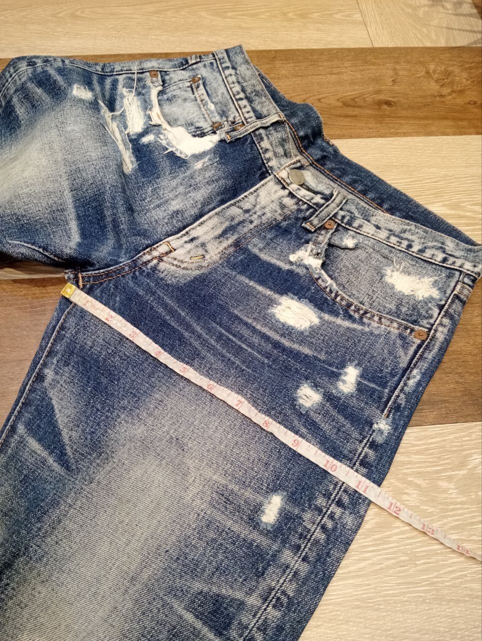 Japanese Brand RNA THE ALTERNATIVE SYNDROME BLUE DISTRESSED DENIM PANTS Size US 31 - 17 Thumbnail