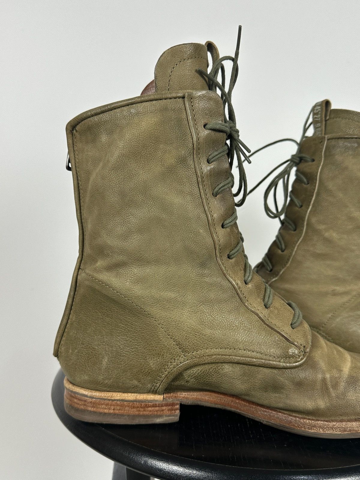 A.S.98 A.S.98. Airstep Olive Green Leather Back Zipper Ankle Boots Size US 11 / IT 41 - 17 Thumbnail