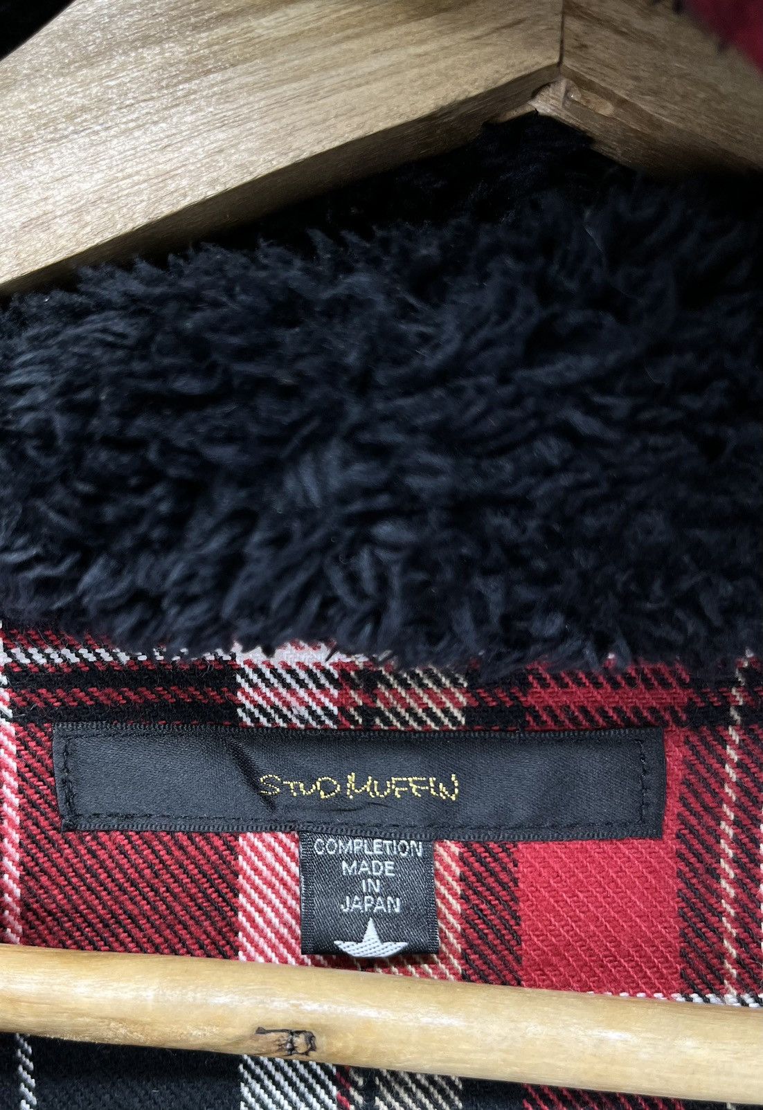 Japanese Brand Vintage Stud Muffin Shadow Plaid Fleece Button Up Jacket Size US L / EU 52-54 / 3 - 6 Thumbnail