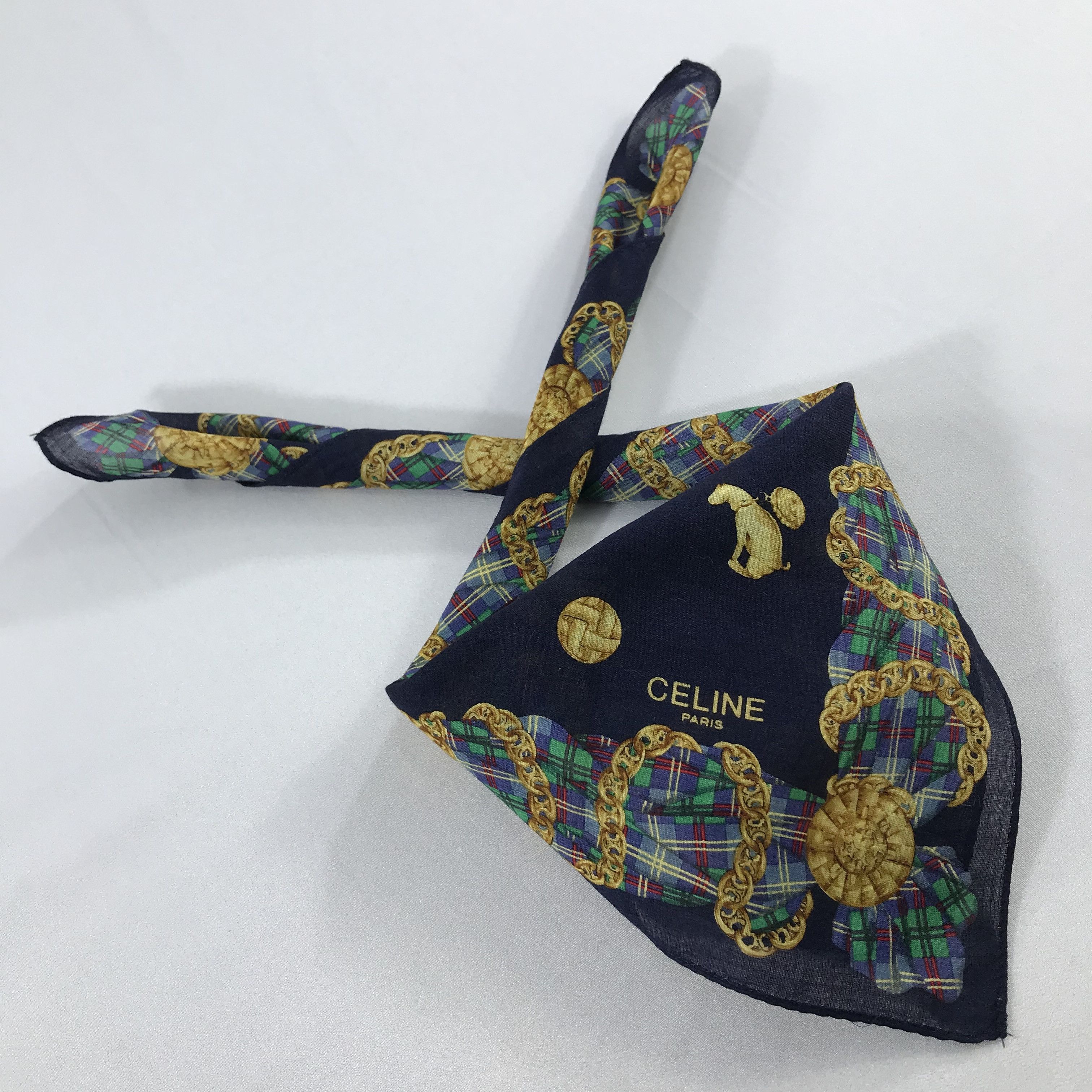Celine × Vintage Celine Bandana / Handkerchief / Neckerchief - S2465 Size ONE SIZE - 4 Thumbnail