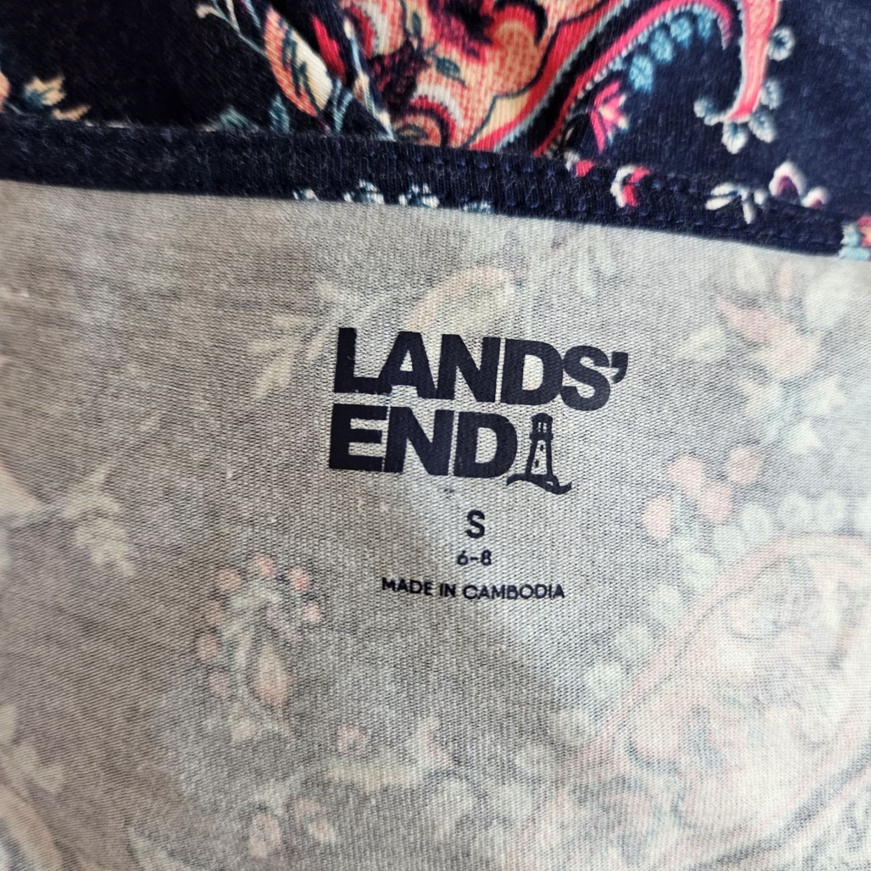 Lands' End Lands' End Womens Maxi Dress Size Small Blue Pink Paisley Pockets Sleeveless Size S / US 4 / IT 40 - 5 Thumbnail