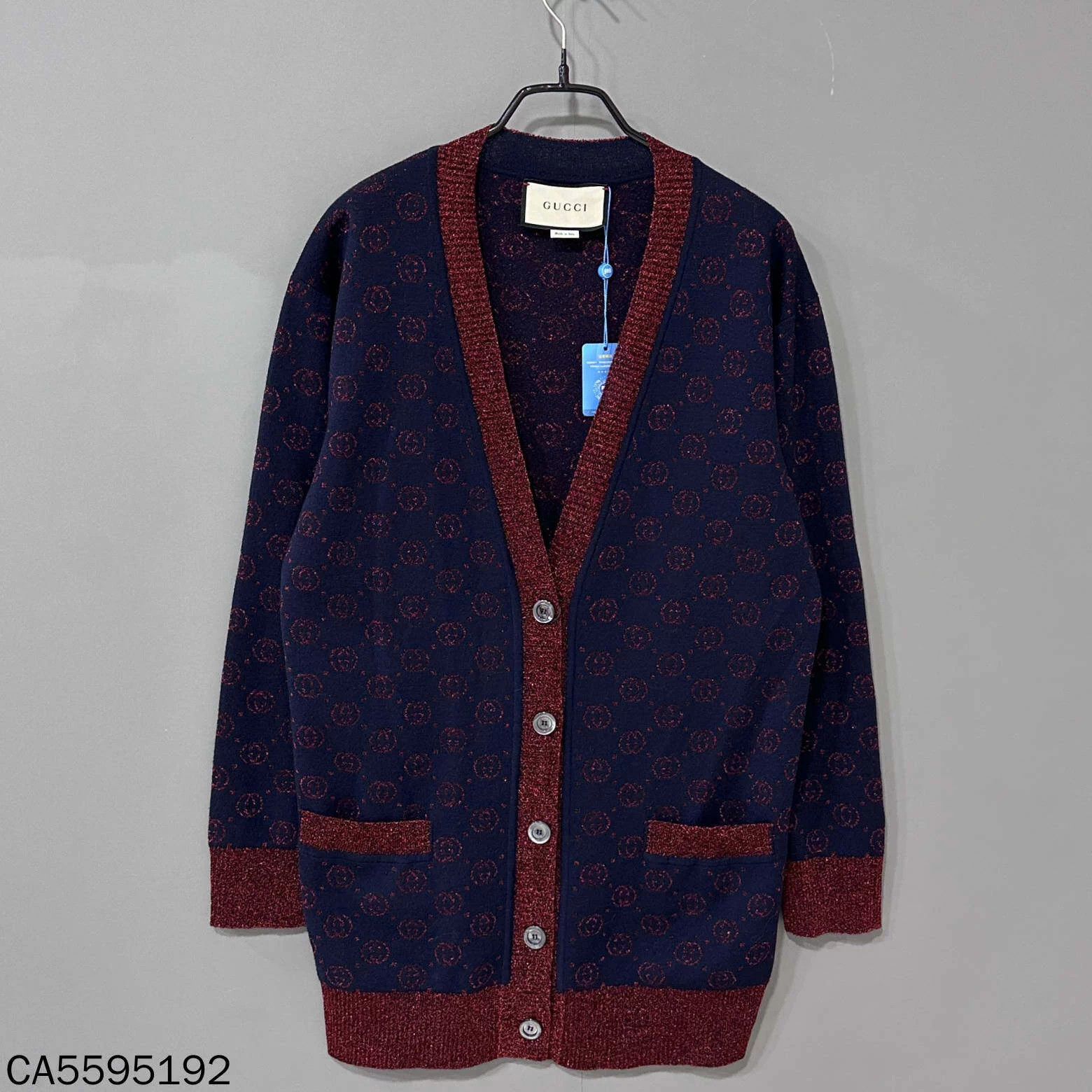 Gucci GUCCI GG gold thread all over print navy cardigan XS Size XS / US 0-2 / IT 36-38 - 1 Thumbnail
