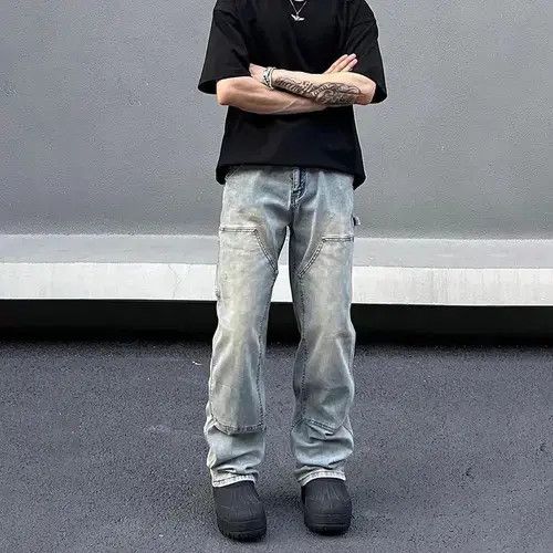 Vintage Street cargo loose washed jeans trousers 90’s y2k Size US 34 / EU 50 - 4 Thumbnail