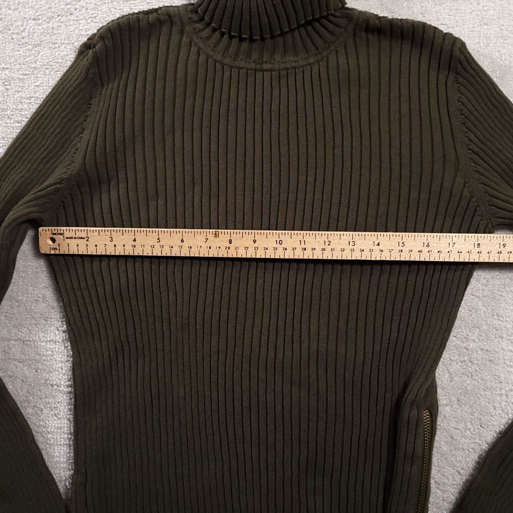 Tommy Hilfiger Tommy Hilfiger Sweater Women's XL Long Sleeve Side Zip Turtleneck Ribbed Shirt Green Size XL / US 12-14 / IT 48-50 - 4 Thumbnail