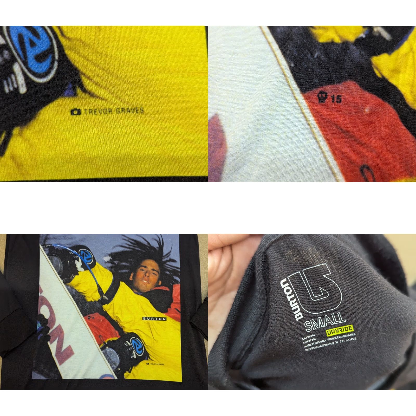 Burton Burton Trevor Graves Shirt Mens Size S Long Sleeve Dry Ride Big Print Snowboard Black Moisture Wicking Cotton? Size US S / EU 44-46 / 1 - 8 Thumbnail