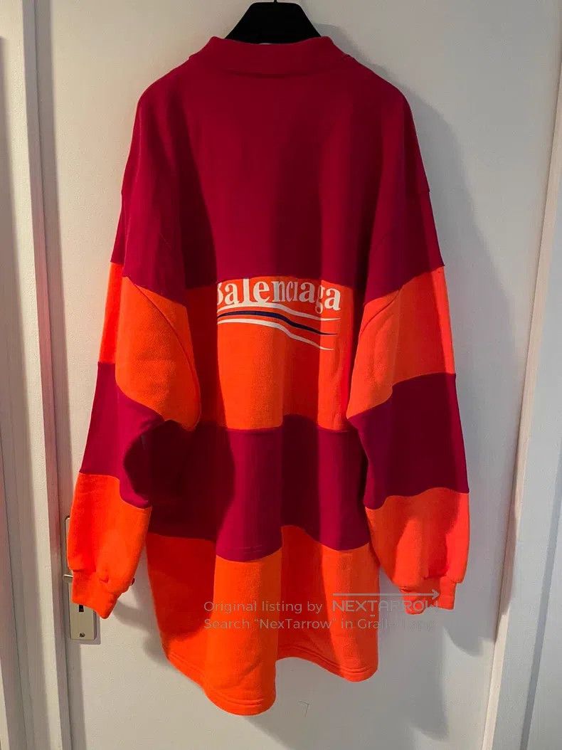 Balenciaga Balenciaga Coke Logo Red and Orange Color Block Polo Shirt Size US XXS / EU 40 - 2 Thumbnail