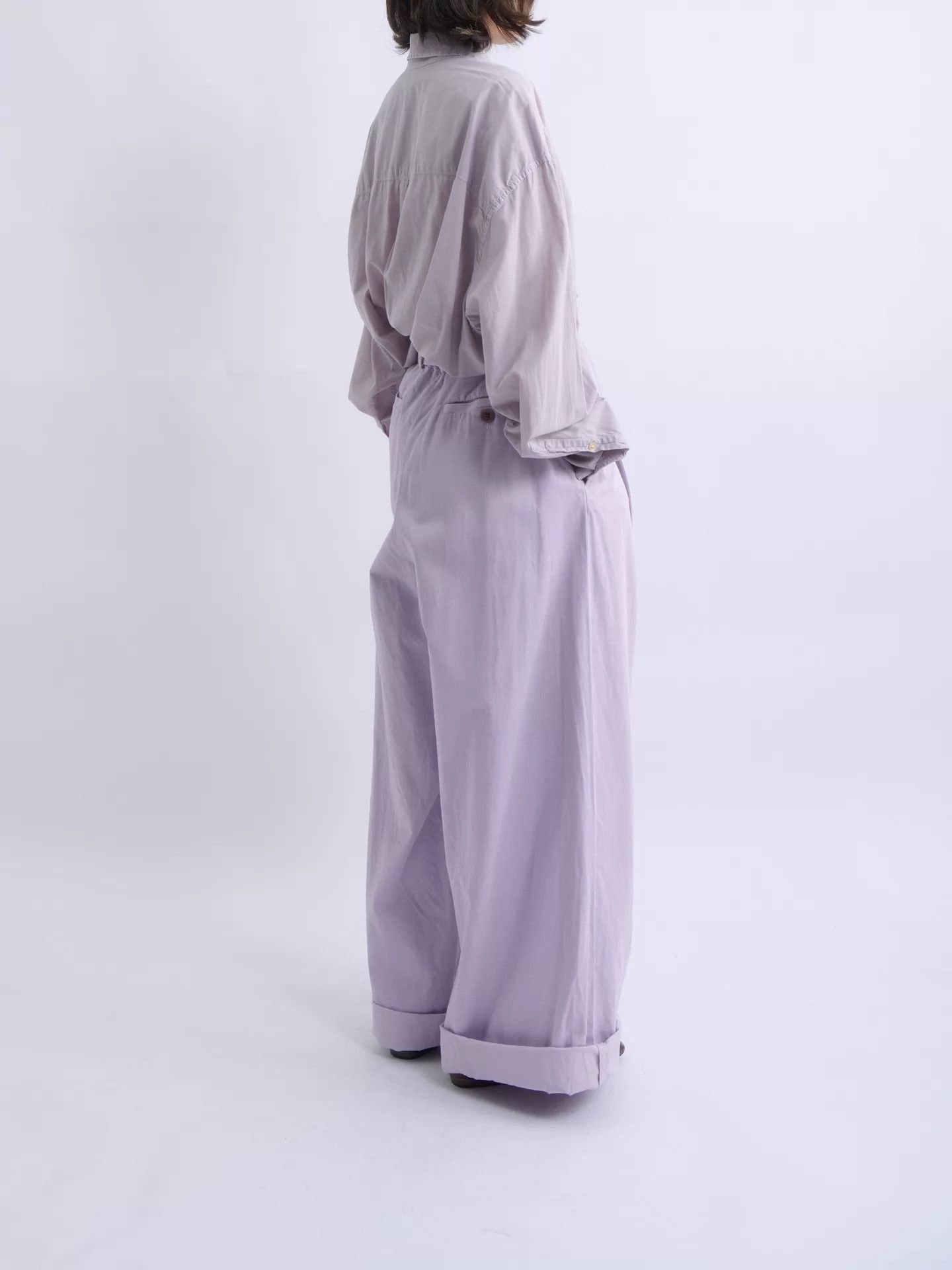 Dries Van Noten DRIES VAN NOTEN light purple high-waist wide-leg belted Size 26" / US 2 / IT 38 - 5 Thumbnail