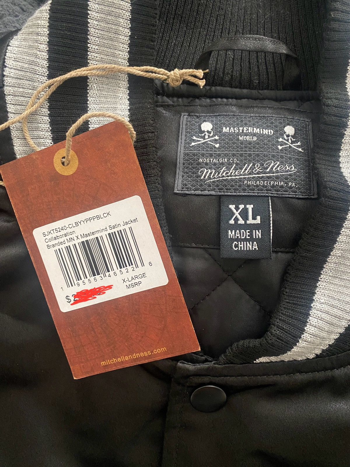 Mastermind Japan Mastermind Mitchell Ness Satin Black Jacket XL Size US XL / EU 56 / 4 - 2 Thumbnail