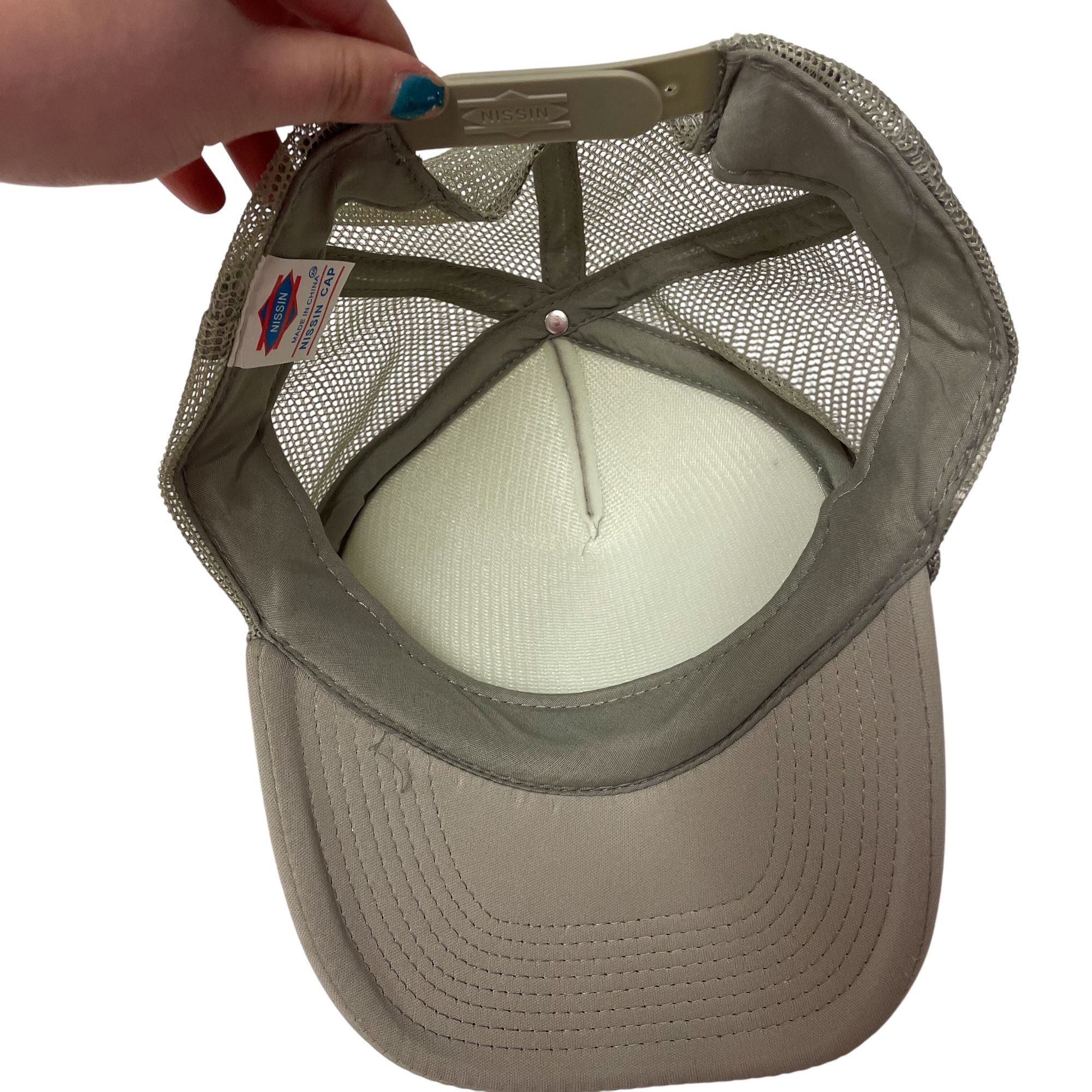 Nissan NOS New Vtg Nissin ROUGHNECK Silver Mesh TRUCKER Hat Size ONE SIZE - 6 Thumbnail