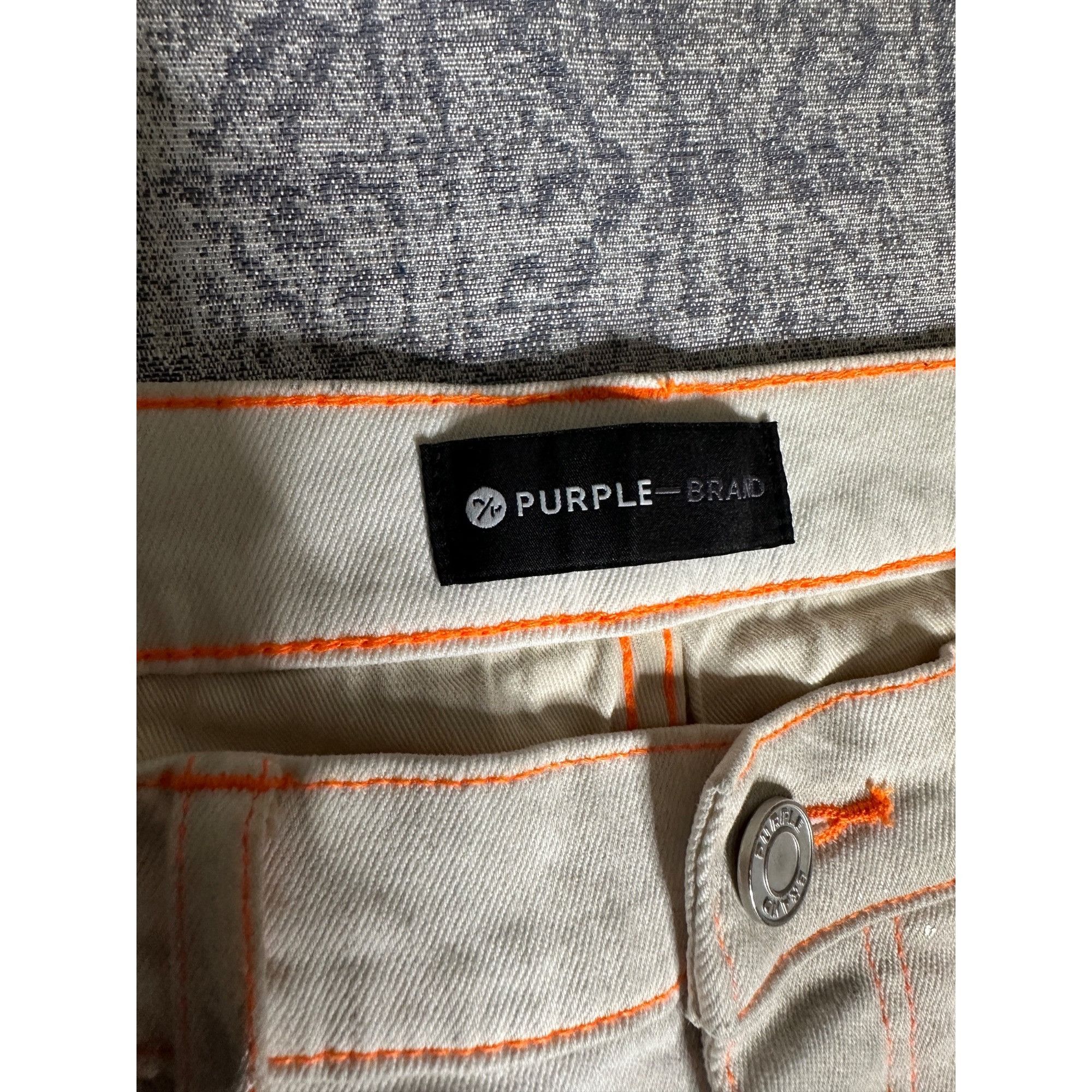 Purple Brand Purple Brand P001 Split Distressed Hem White Neon Stitch - O Size US 36 / EU 52 - 4 Thumbnail