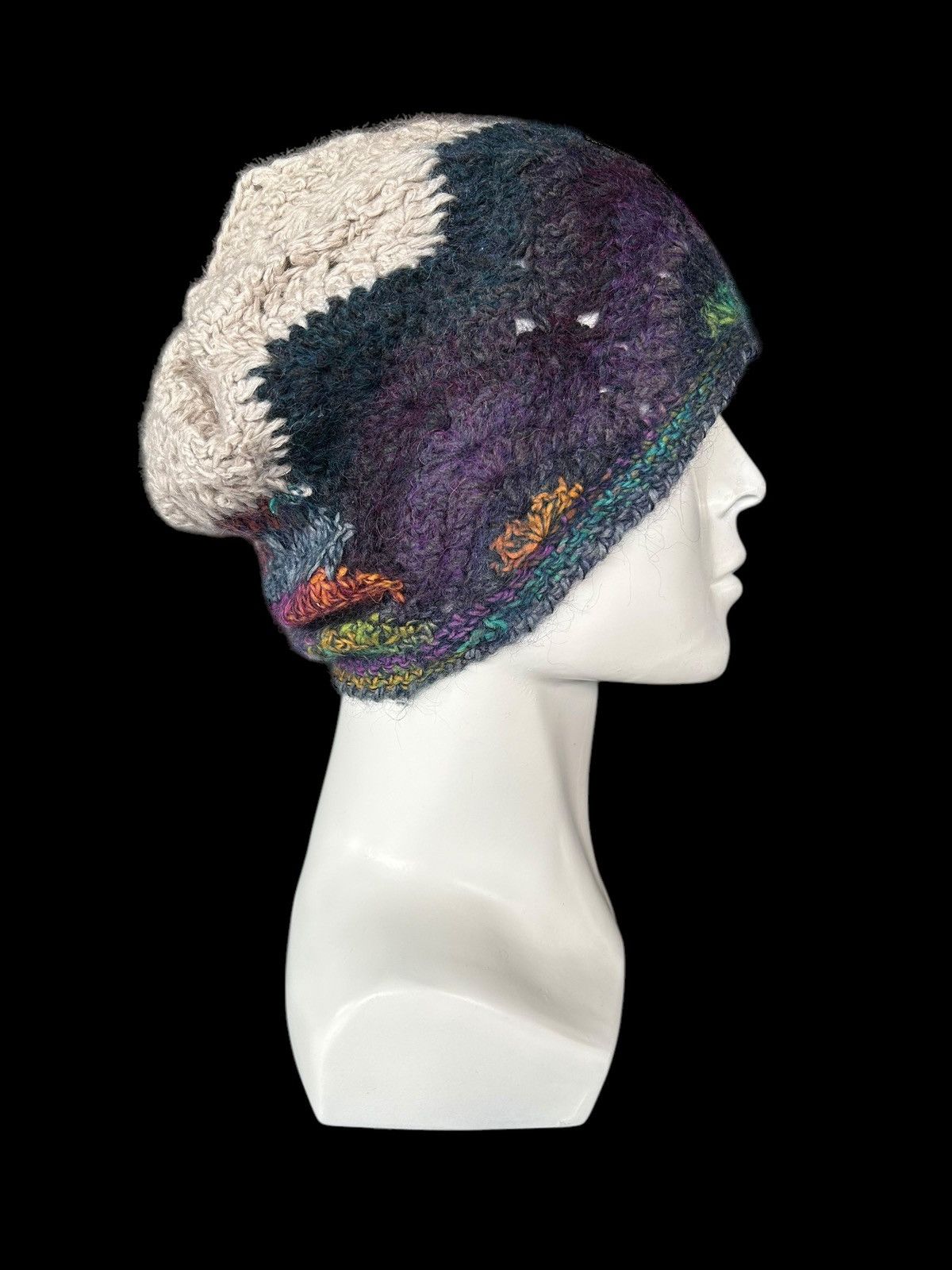 Japanese Brand × Kapital × Vintage Crochet Knitted Handmade big Beanie Hats Rare Size ONE SIZE - 3 Thumbnail