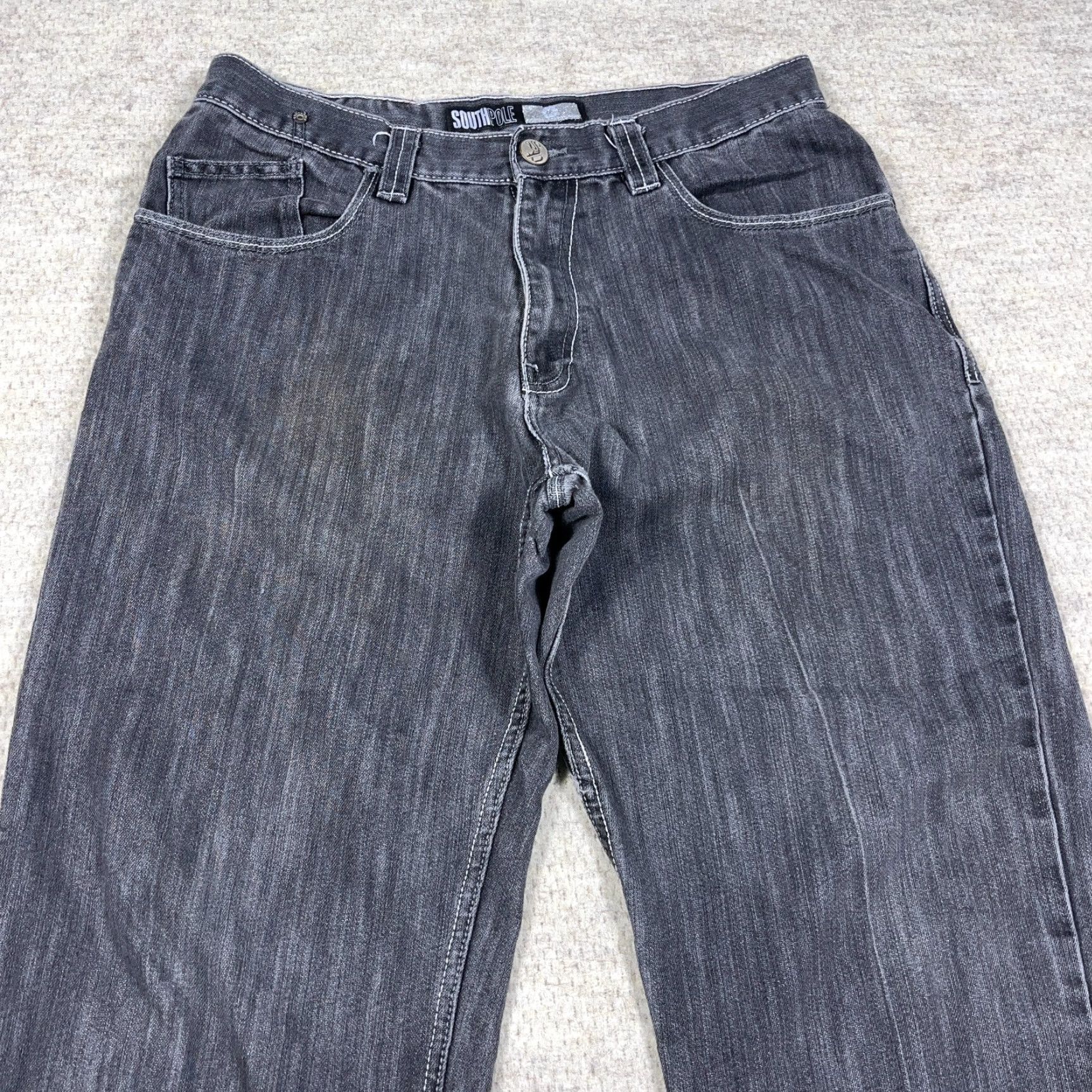 Southpole VINTAGE Southpole Jeans Men 36x29 Gray Denim Baggy Loose Fit 5-Pocket Wide-Leg Work Grunge jeans Mens Size US 36 / EU 52 - 3 Thumbnail