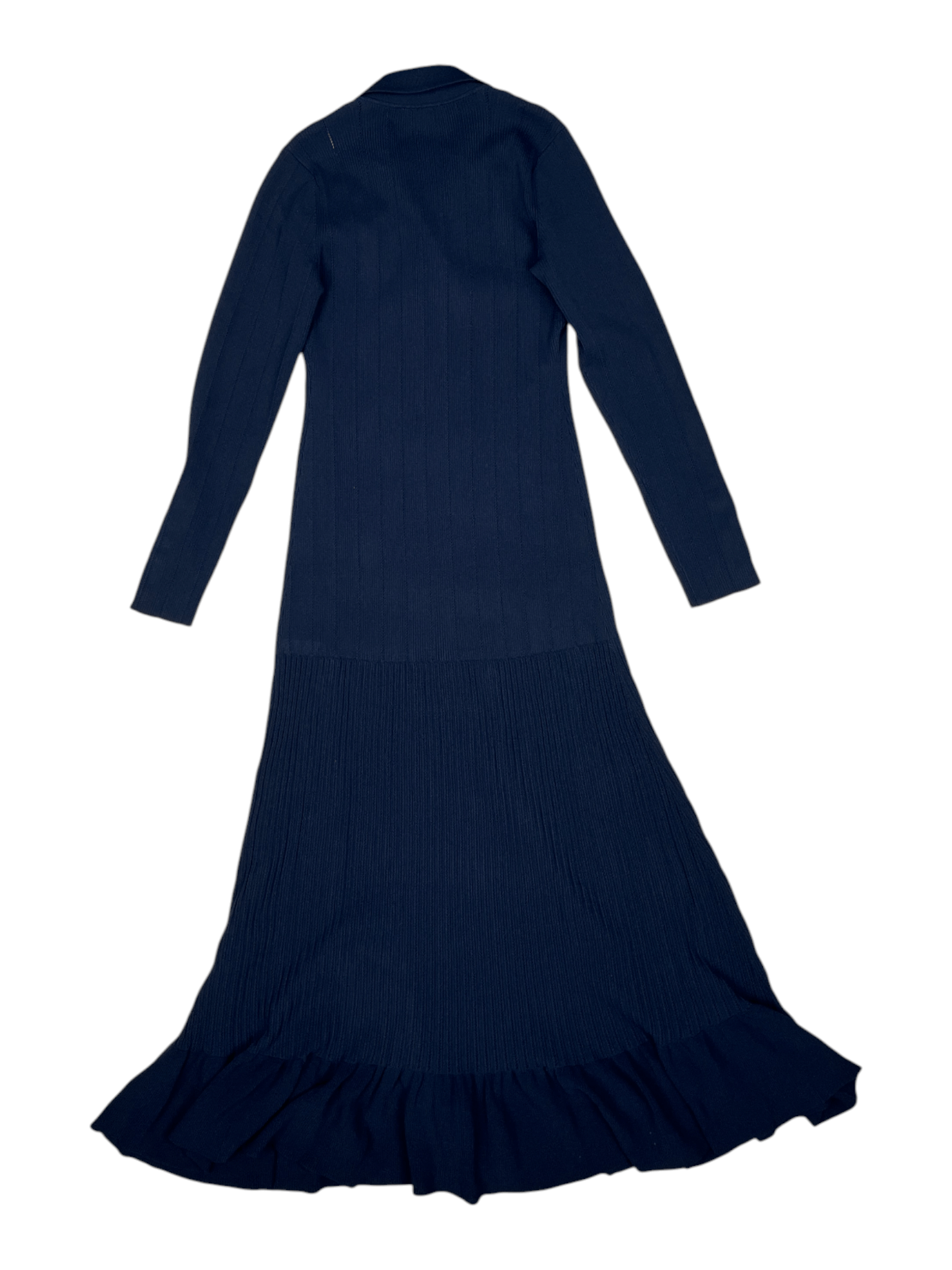 Sandro Navy Long Knit Dress With Gold Buttons On Chest And Sleeves | Grailed