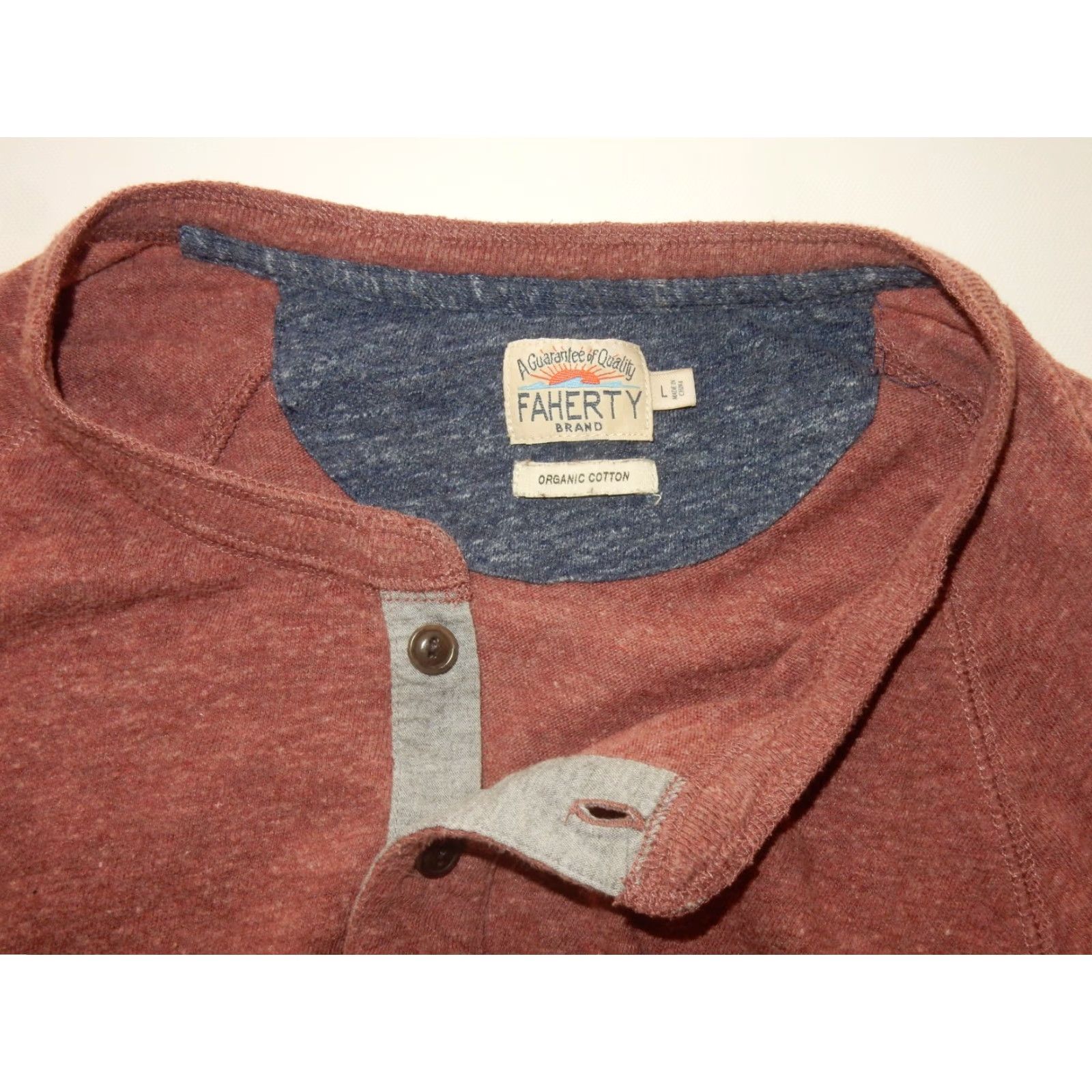 Faherty Faherty Men Long Sleeve T-Shirt L Pink Size US L / EU 52-54 / 3 - 3 Thumbnail